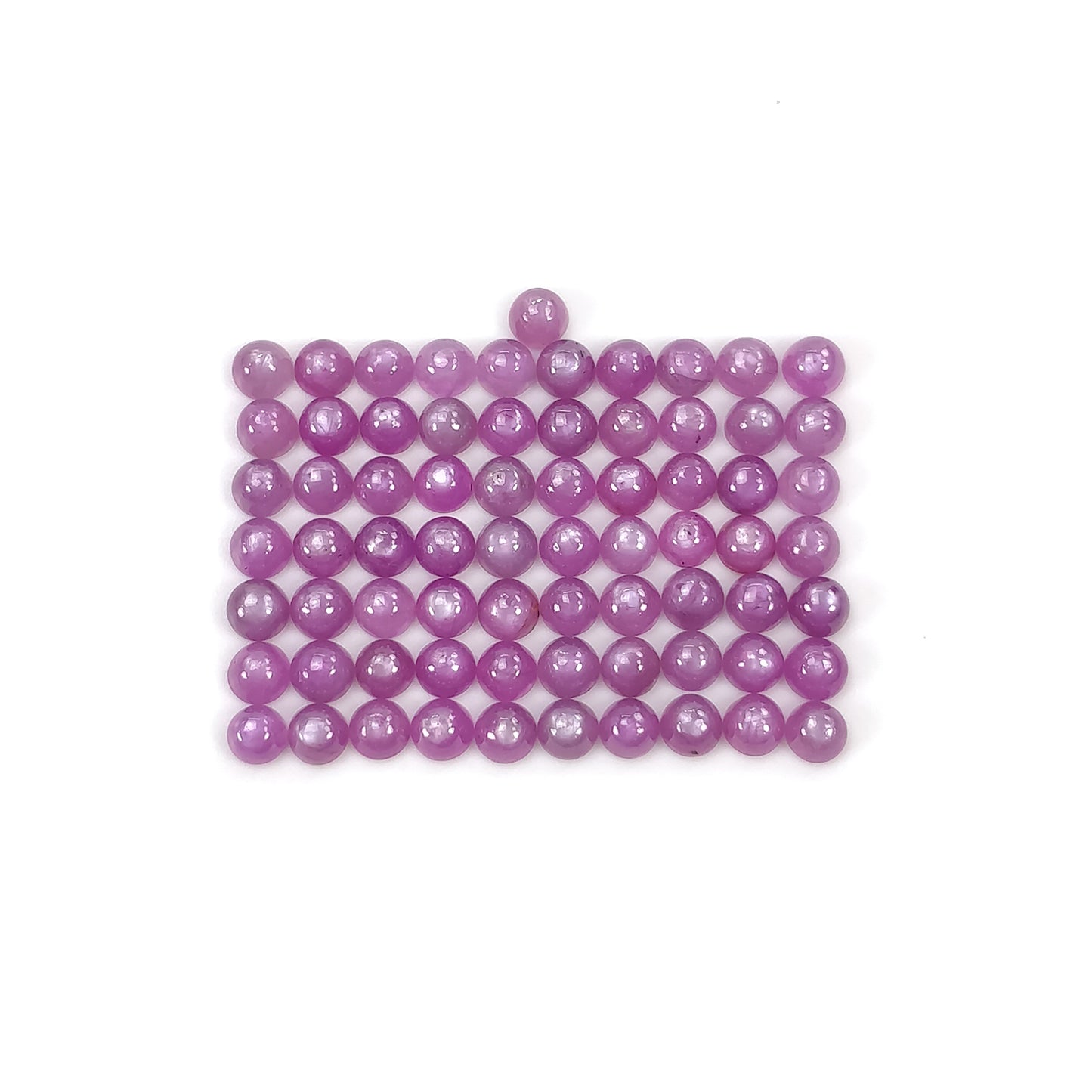 Star Sheen Ruby (See Video) Gemstone Cabochon : 32.20cts Natural Untreated Ruby Round Shape Cabochon 4mm 71pcs