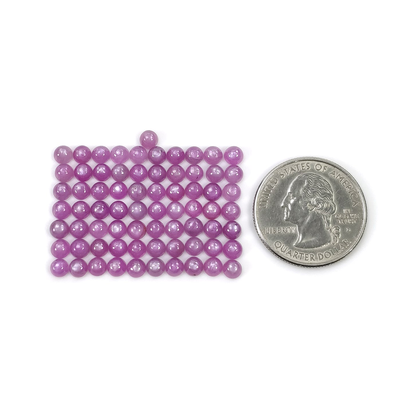 Star Sheen Ruby (See Video) Gemstone Cabochon : 32.20cts Natural Untreated Ruby Round Shape Cabochon 4mm 71pcs