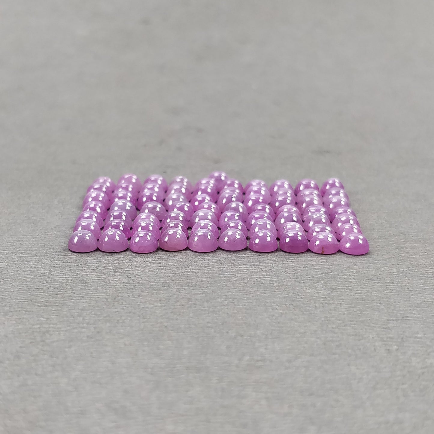 Star Sheen Ruby (See Video) Gemstone Cabochon : 32.20cts Natural Untreated Ruby Round Shape Cabochon 4mm 71pcs