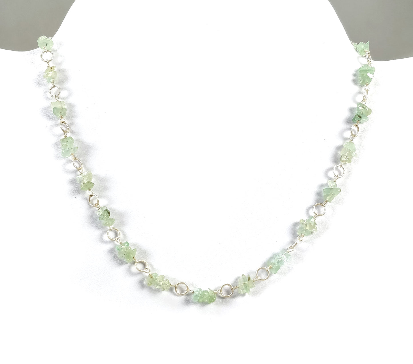 EMERALD Gemstones Raw Uncut Beads : Natural Untreated Emerald Sterling Silver Chain Necklace 16" Gift For Her