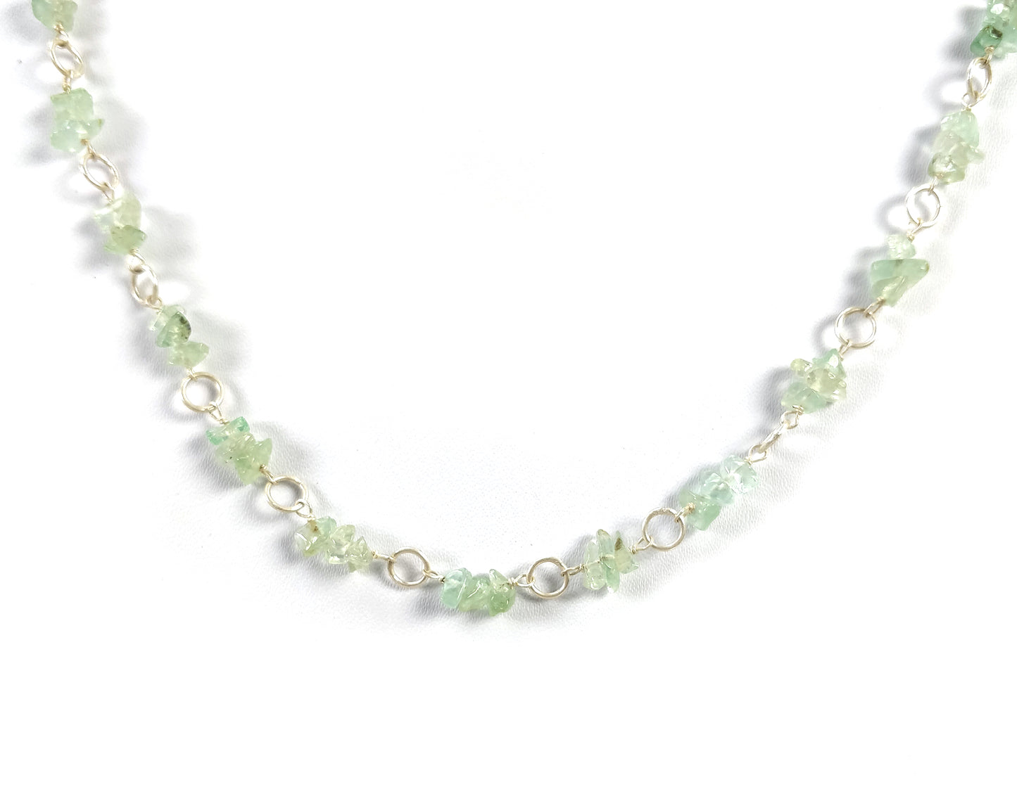EMERALD Gemstones Raw Uncut Beads : Natural Untreated Emerald Sterling Silver Chain Necklace 16" Gift For Her