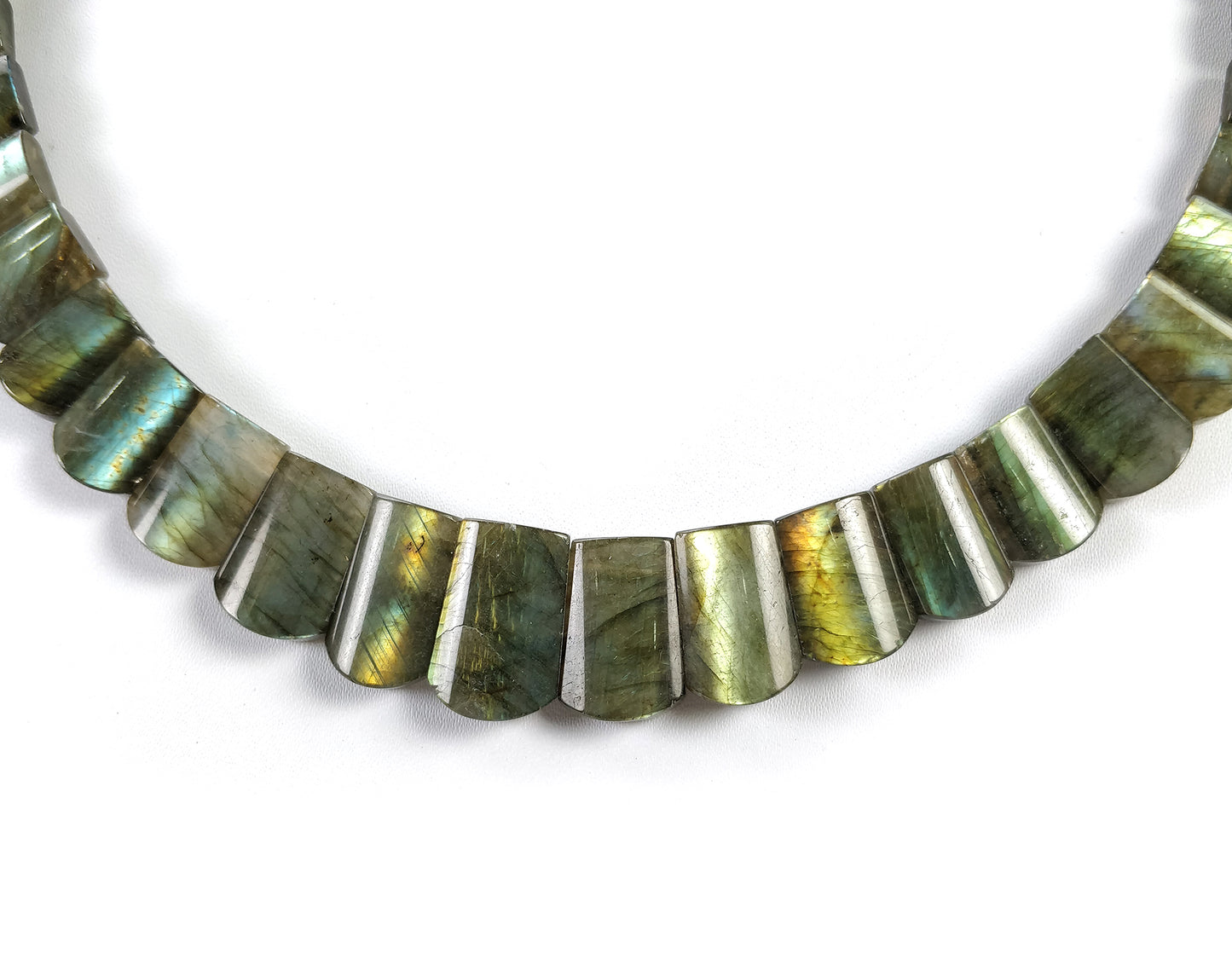 Rainbow Flashing LABRADORITE Gemstone Necklace : 14" Natural Untreated Labradorite Uneven Shape Cabochon Choker Necklace Gift For Her