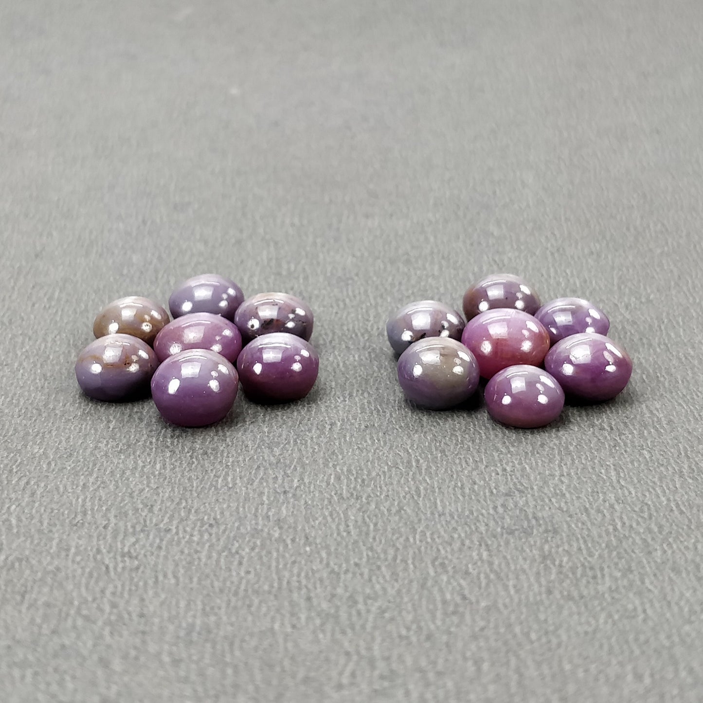 Star Sapphire Gemstone Cabochon: 38.35cts Natural Untreated Raspberry Pink Sapphire Round Shape Cabochon 6.5mm - 8mm 14pcs Set