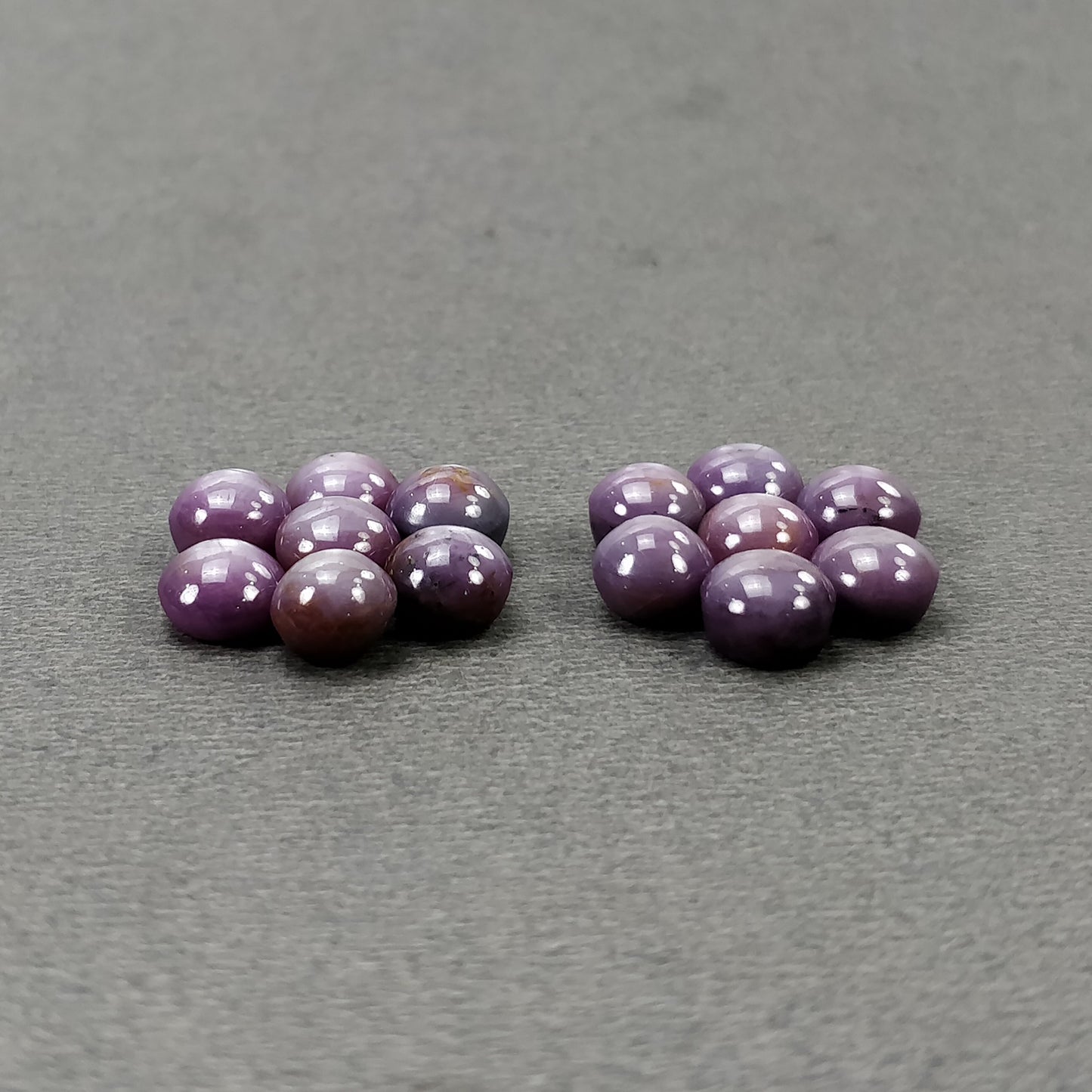 Star Ruby Gemstone Cabochon: 30.60cts Natural Untreated Pinkish Ruby Sapphire Star Round Shape Cabochon 6mm - 6.5mm 14pcs Set