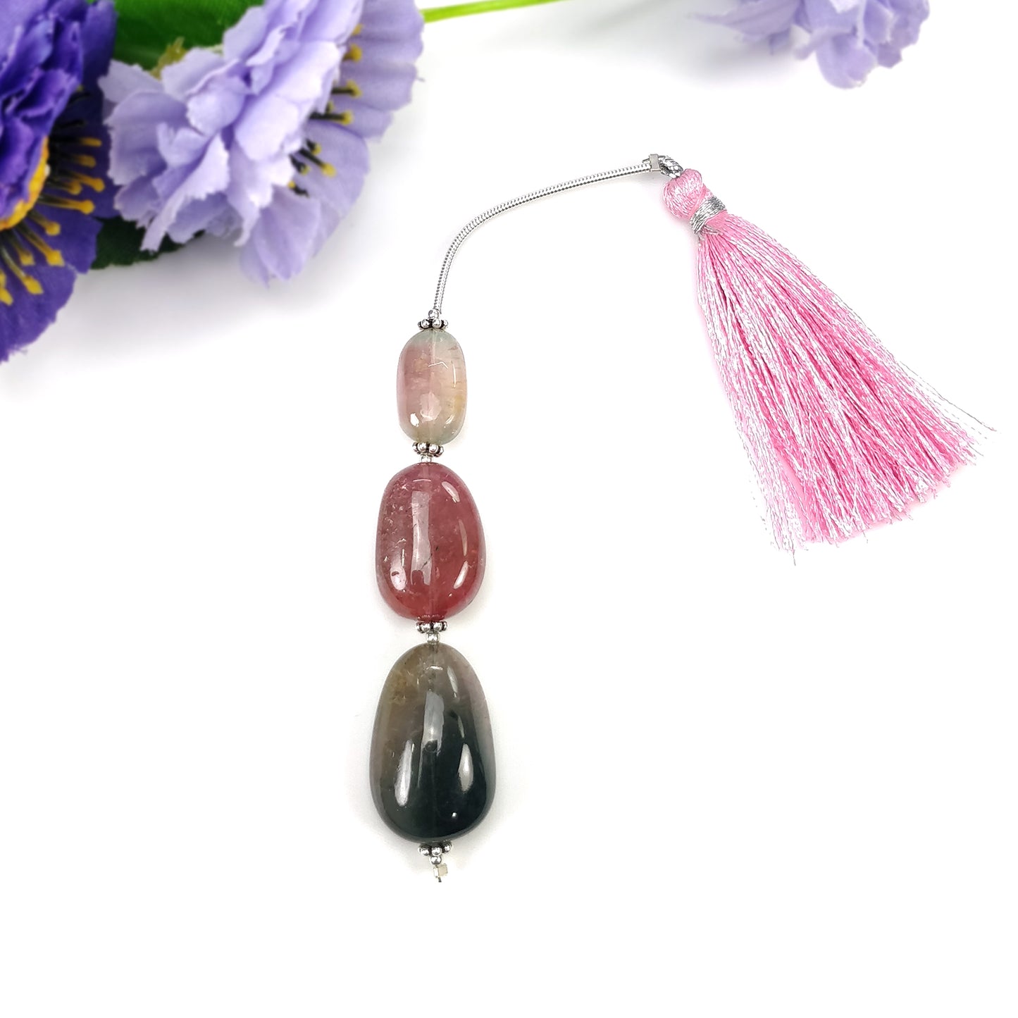 Watermelon TOURMALINE Gemstone Loose Beads : 53.15cts Natural Bi-Color Tourmaline Uneven Shape Plain Nuggets 15*8mm - 22*14.5mm