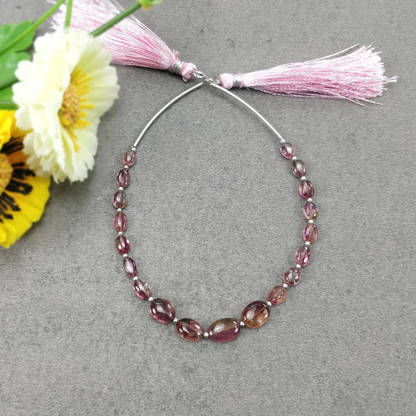 Watermelon TOURMALINE Gemstone Loose Beads : 20.85cts Natural Bi-Color Tourmaline Oval Shape Plain Nuggets 5*4mm - 10*7mm 6"