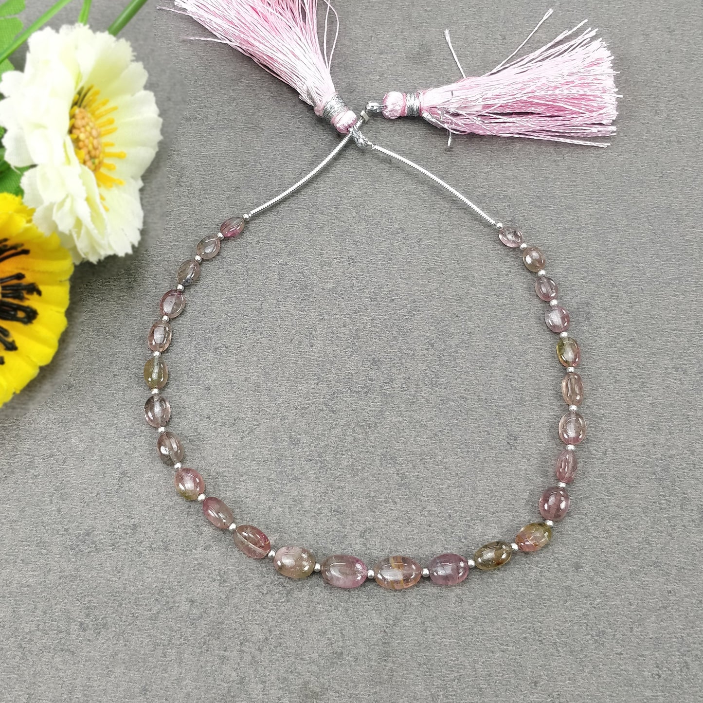 Watermelon TOURMALINE Gemstone Loose Beads: 27.35cts Natural Bi-Color Tourmaline Oval Shape Plain Nuggets 5*4mm - 8*6mm 8"