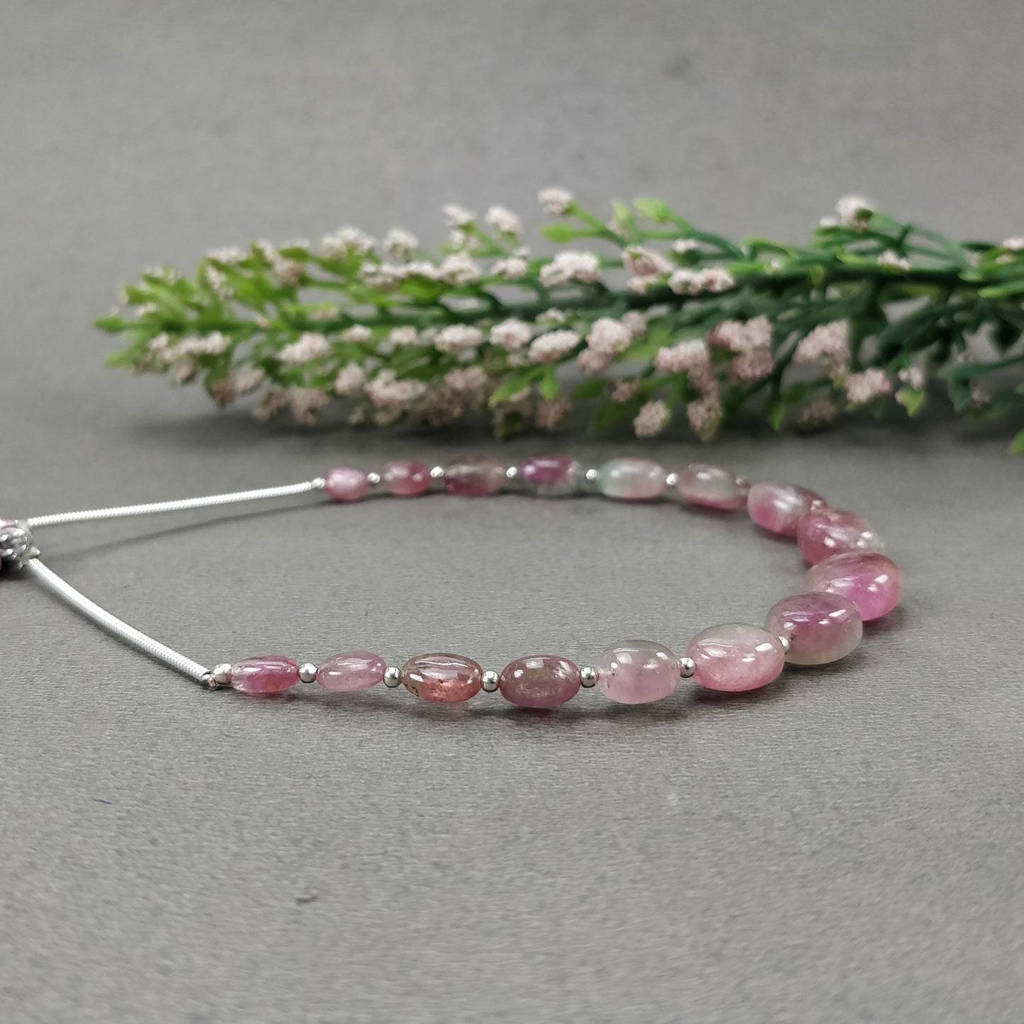 Watermelon TOURMALINE Gemstone Loose Beads: 34.45cts Natural Bi-Color Tourmaline Oval Shape Plain Nuggets 5.5*4mm - 12.5*9mm 6"