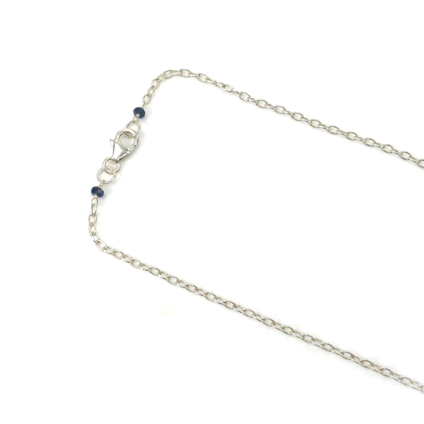 Multi Sapphire & Serpentine Gemstone Beads Chain NECKLACE : 36.80cts Natural Untreated With 925 Sterling Silver Necklace 3mm - 10mm 21"