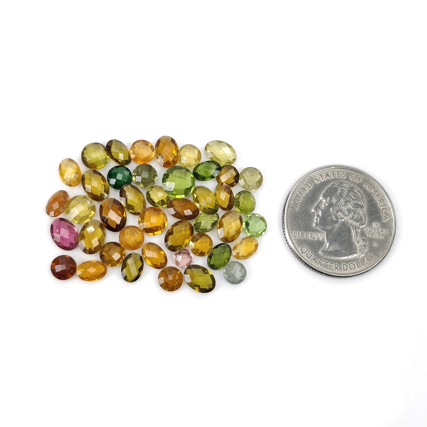 Multi Color TOURMALINE Gemstone Both Side Checker Cut : 21.25cts Natural Untreated Watermelon Tourmaline Oval Shape 5mm - 7*5mm 43pcs