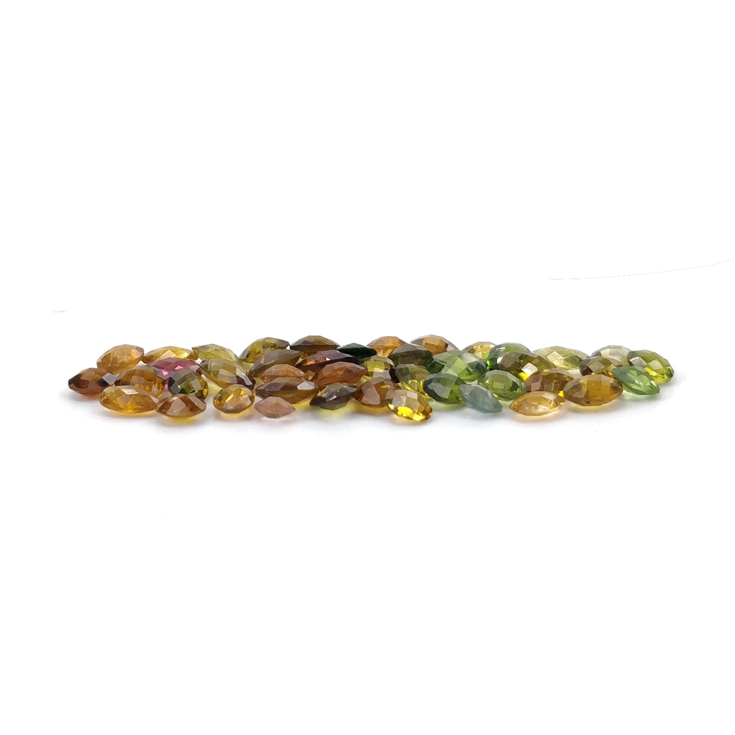 Multi Color TOURMALINE Gemstone Both Side Checker Cut : 21.25cts Natural Untreated Watermelon Tourmaline Oval Shape 5mm - 7*5mm 43pcs