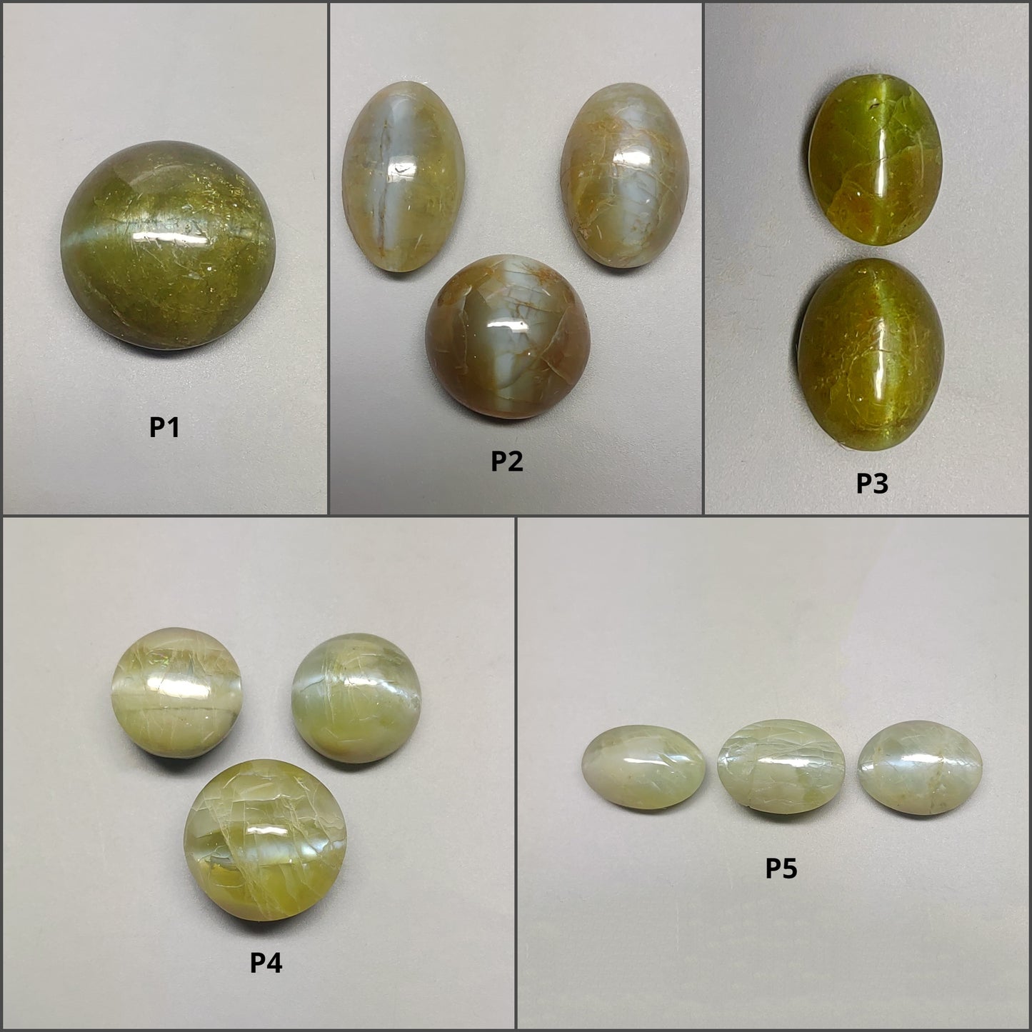 CHRYSOBERYL CAT'S EYE Gemstone Cabochon : Natural Untreated Unheated Cat's Eye Round And Oval Shape 1pcs 2pcs & 3pcs