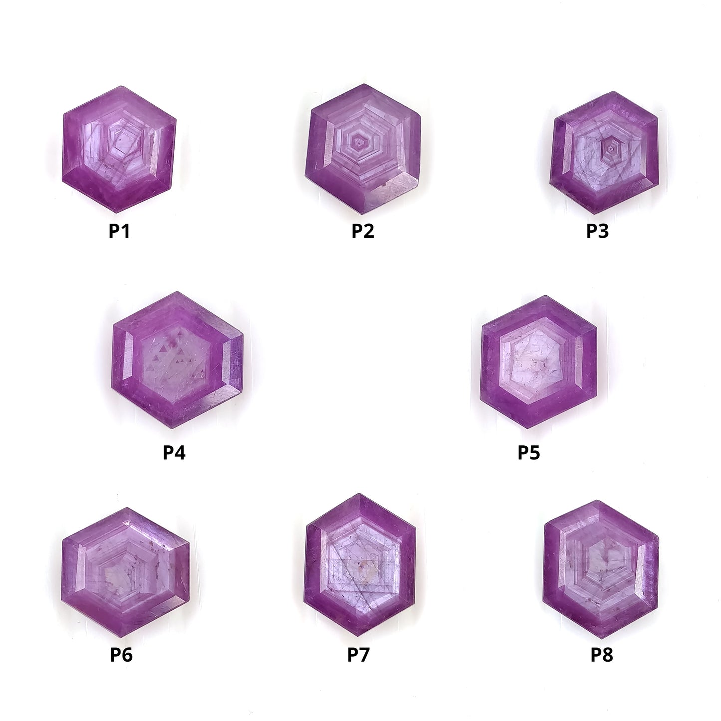 Sapphire Gemstone Normal Cut : Natural Untreated Unheated Raspberry Pink Sheen Sapphire Hexagon Shape