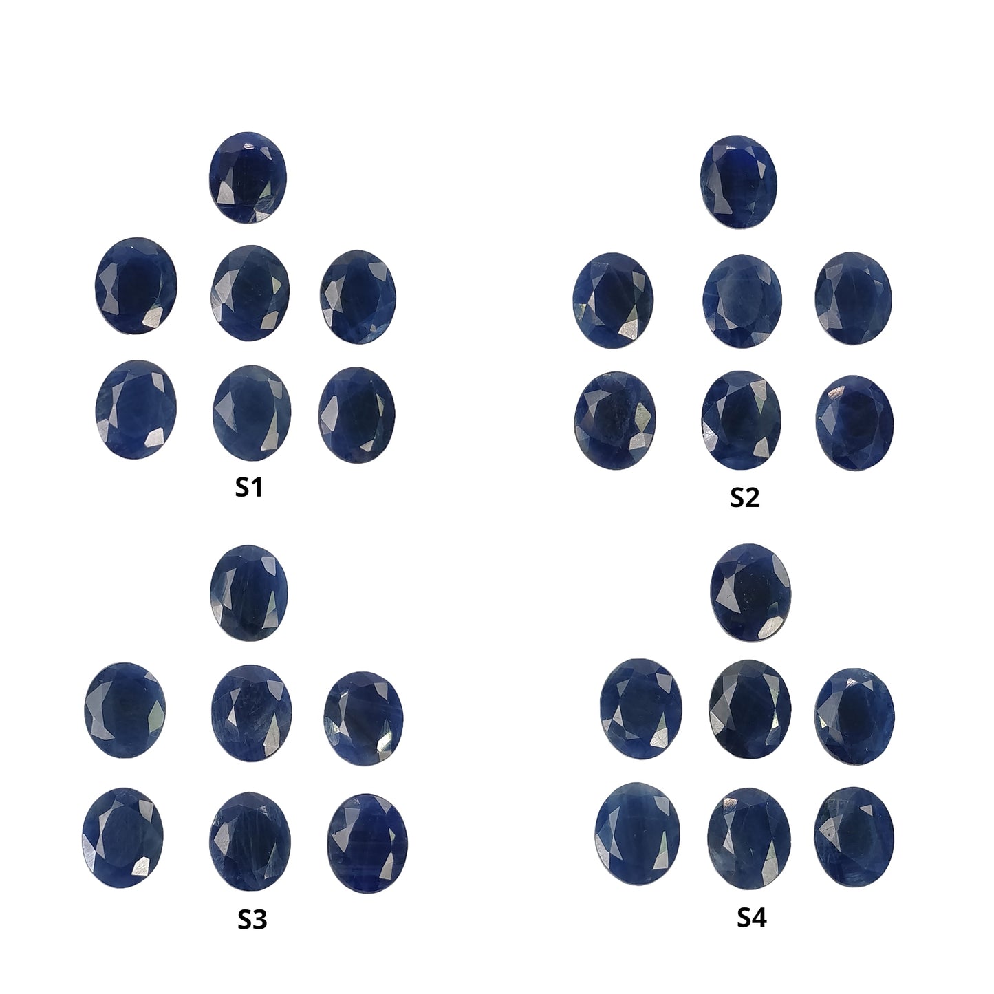 Sapphire Gemstone Normal Cut : Natural Untreated Unheated Sapphire Oval Shape 7pcs Sets