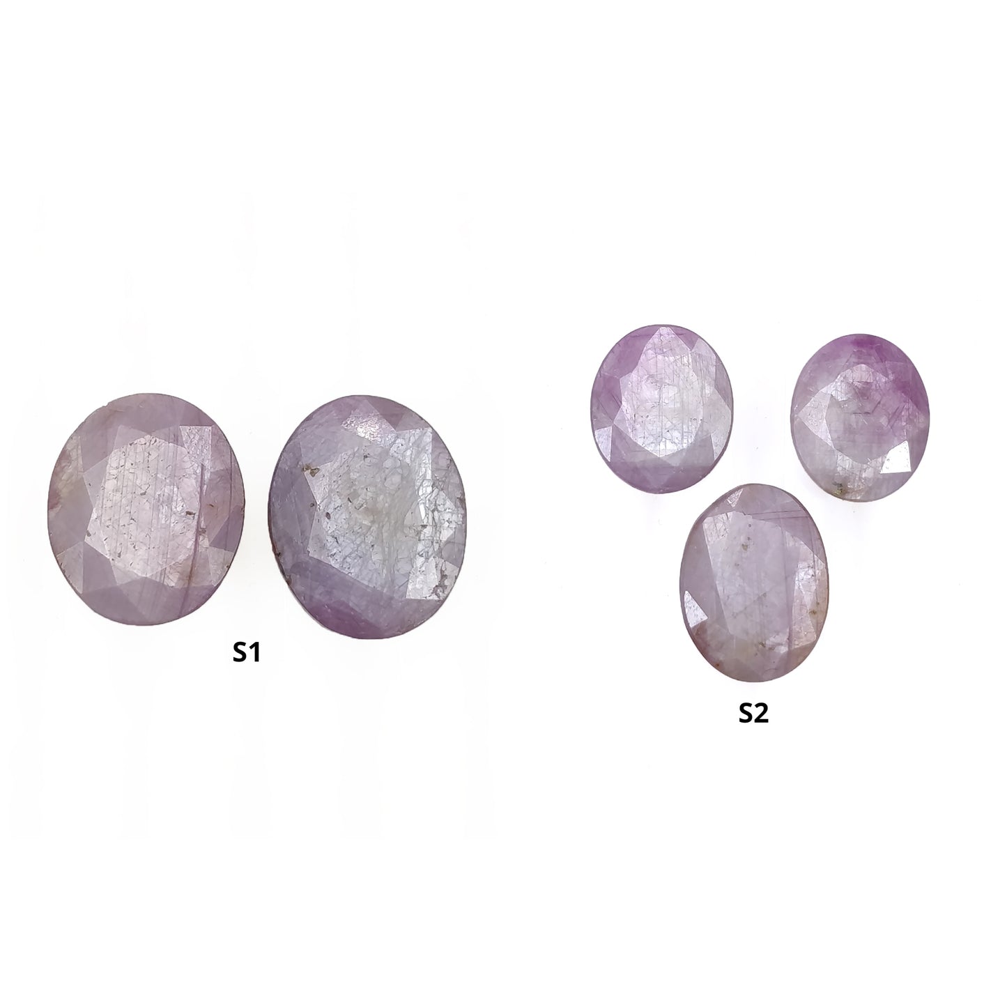 Sapphire Gemstone Normal Cut : Natural Untreated Unheated Raspberry Sheen Pink Sapphire Oval Shape Sets