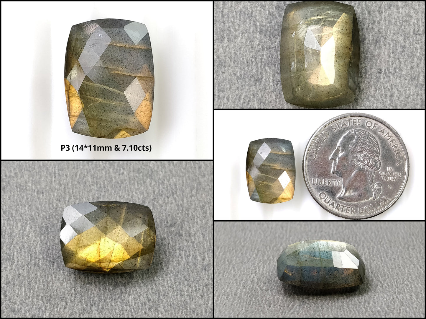 Checker Cut Labradorite