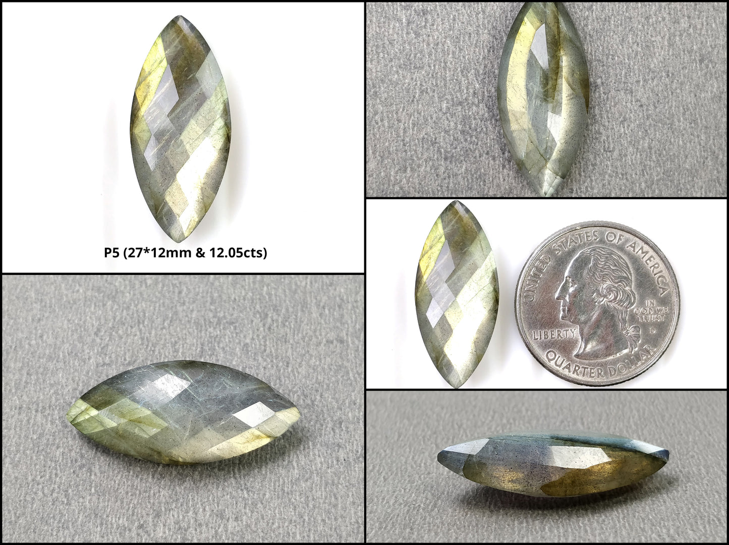 Checker Cut Labradorite