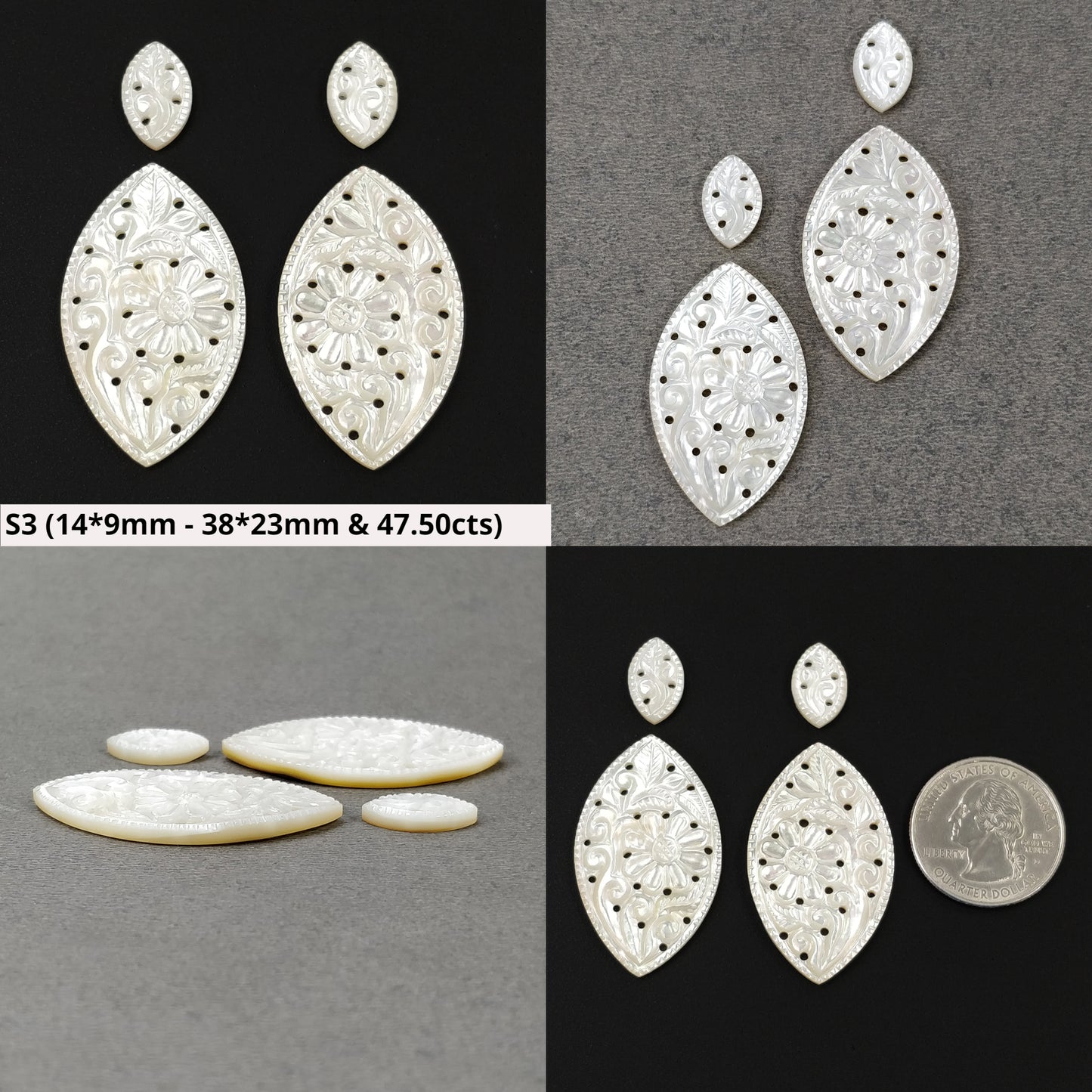 Marquise Mother Of Pearl Gemstone
