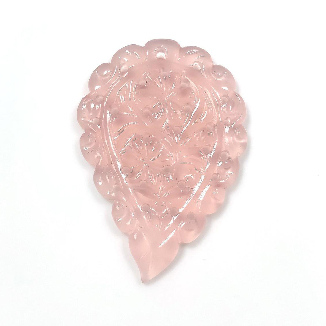 ONYX Gemstone SMALL LEAF Carving : 18.00cts Natural Onyx Gemstone One Sided Hand Carved Small Size Indian Leaf 32*22mm 1pc For Pendant