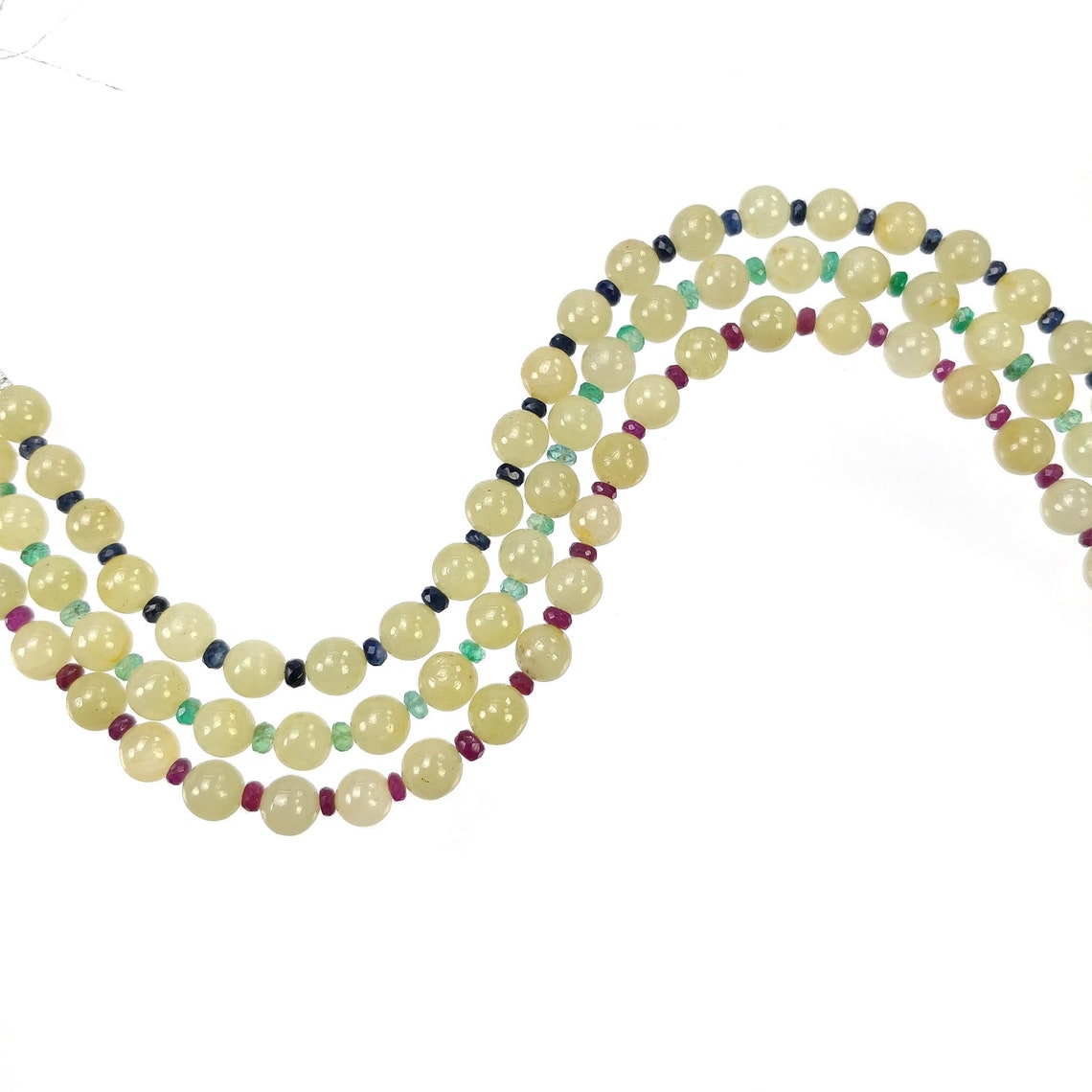 Yellow And Blue SAPPHIRE EMERALD RUBY Gemstone Loose Beads: 64.00cts Natural Unheated Round Plain & Faceted Nuggets 3mm- 6mm 8"