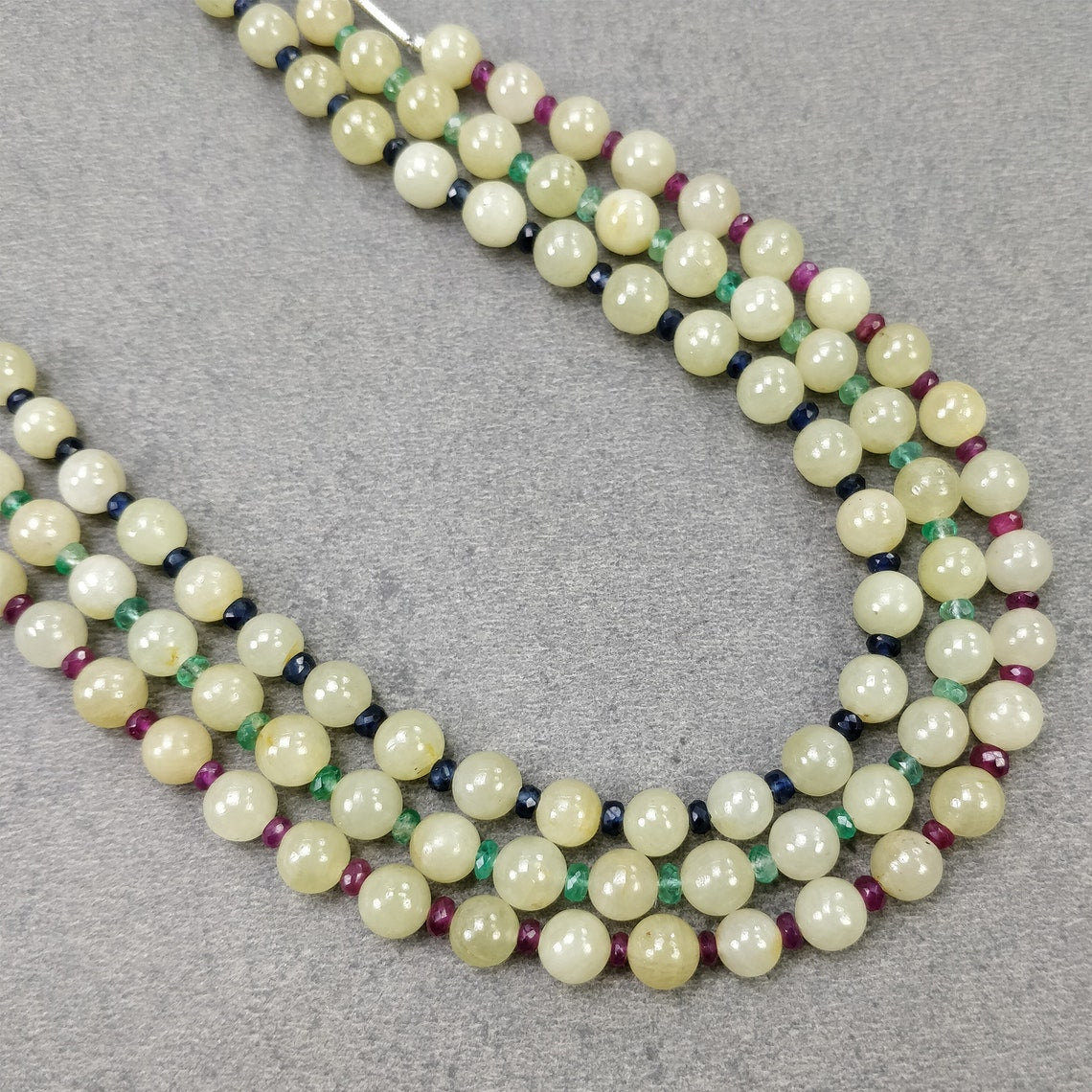 Yellow And Blue SAPPHIRE EMERALD RUBY Gemstone Loose Beads: 64.00cts Natural Unheated Round Plain & Faceted Nuggets 3mm- 6mm 8"