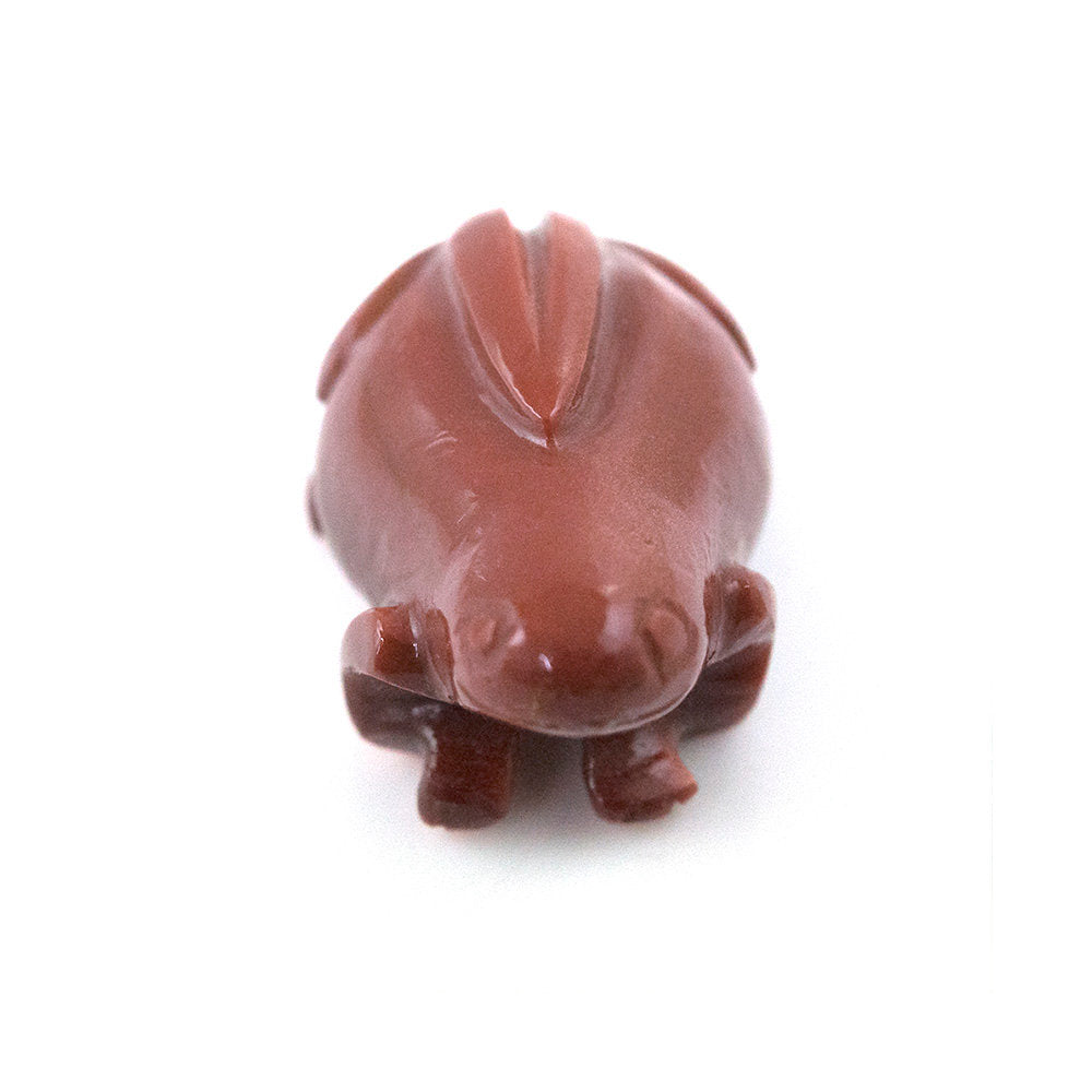 Synthetic SUNSTONE Gemstone FROG Carving : 110.00cts Sunstone Gemstone Hand Carved Frog Cabochon 41*24mm*18(h) Animal Carving
