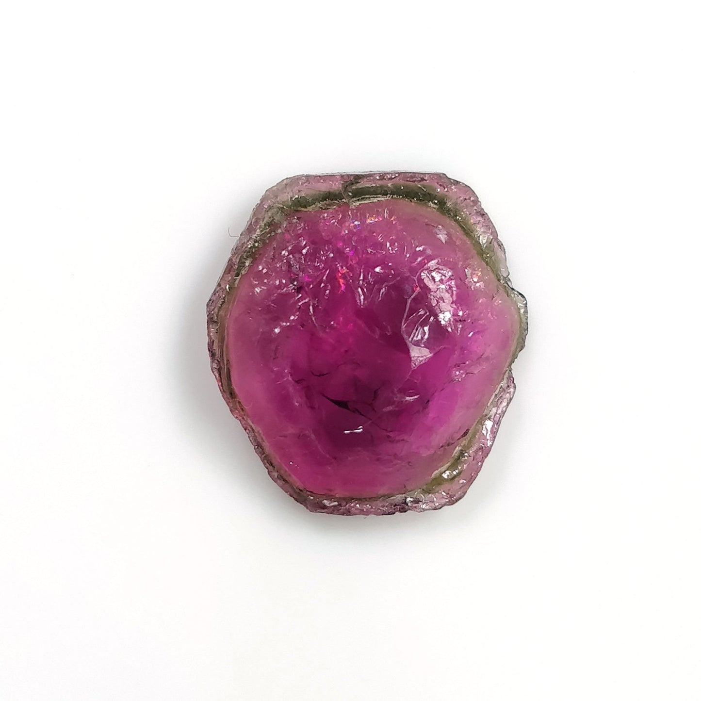 Watermelon TOURMALINE Gemstone RAW Specimen : 6.00cts Natural Untreated Tourmaline Gemstone Uneven Shape Raw Rough Specimen 17*15mm