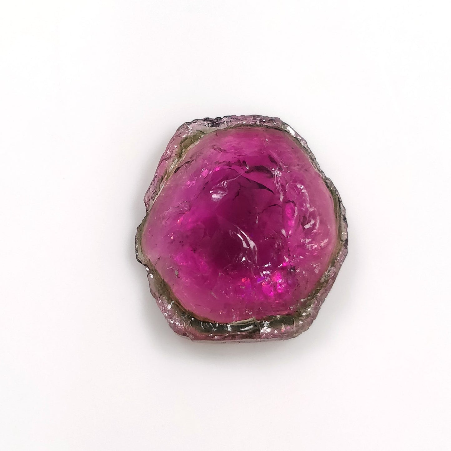 Watermelon TOURMALINE Gemstone RAW Specimen : 6.00cts Natural Untreated Tourmaline Gemstone Uneven Shape Raw Rough Specimen 17*15mm