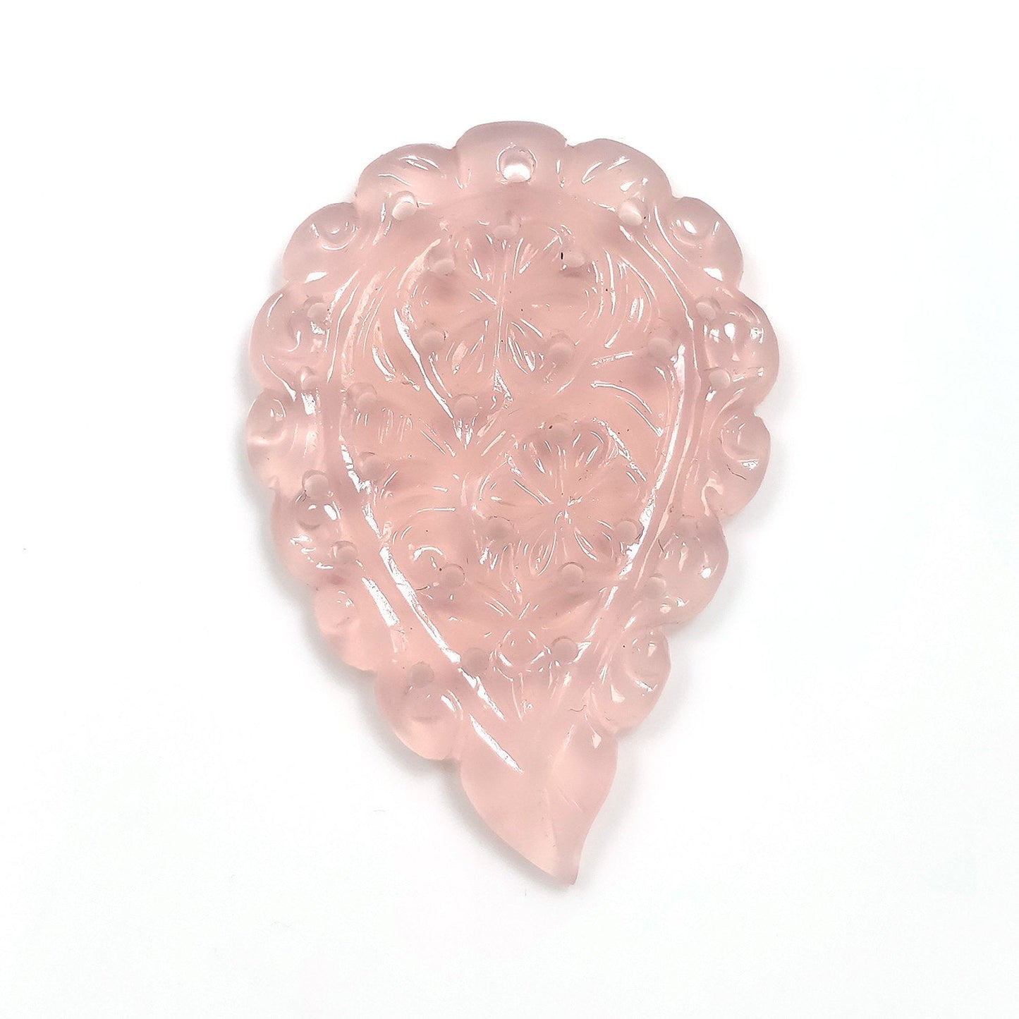 ONYX Gemstone SMALL LEAF Carving : 18.00cts Natural Onyx Gemstone One Sided Hand Carved Small Size Indian Leaf 32*22mm 1pc For Pendant