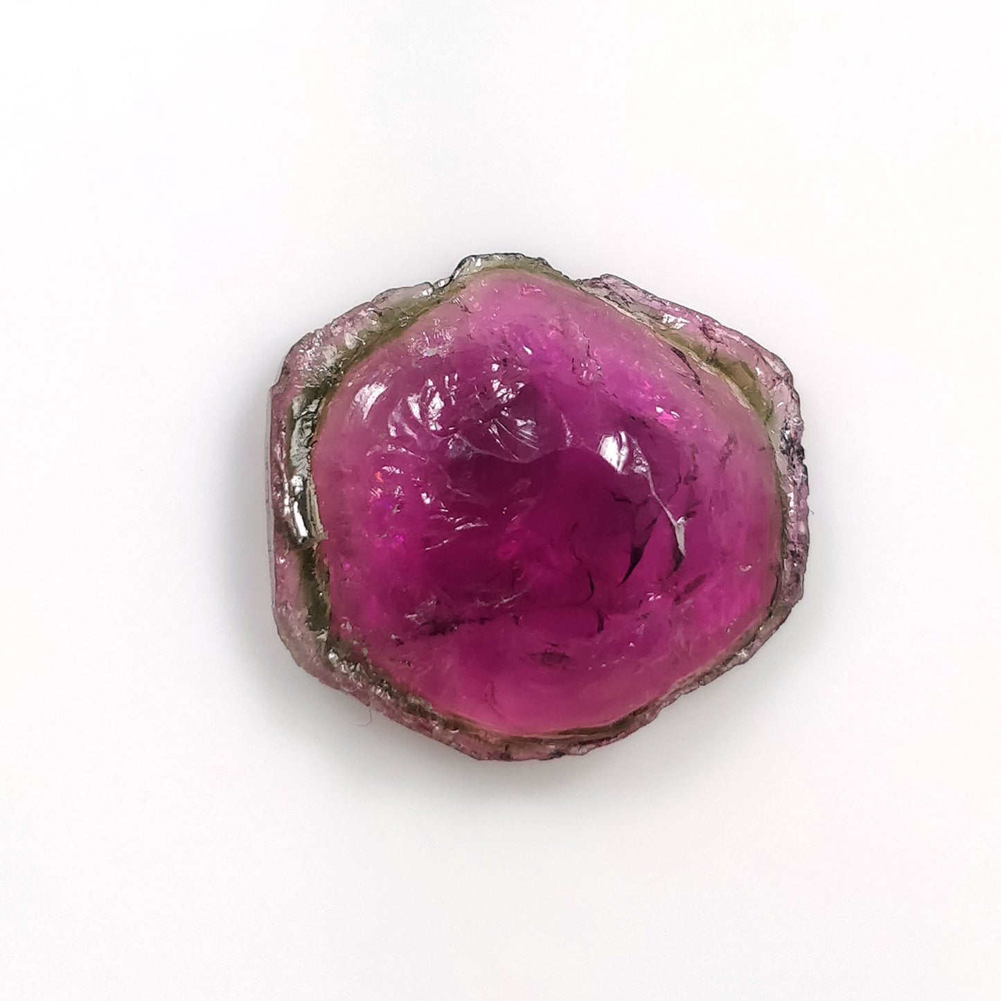 Watermelon TOURMALINE Gemstone RAW Specimen : 6.00cts Natural Untreated Tourmaline Gemstone Uneven Shape Raw Rough Specimen 17*15mm