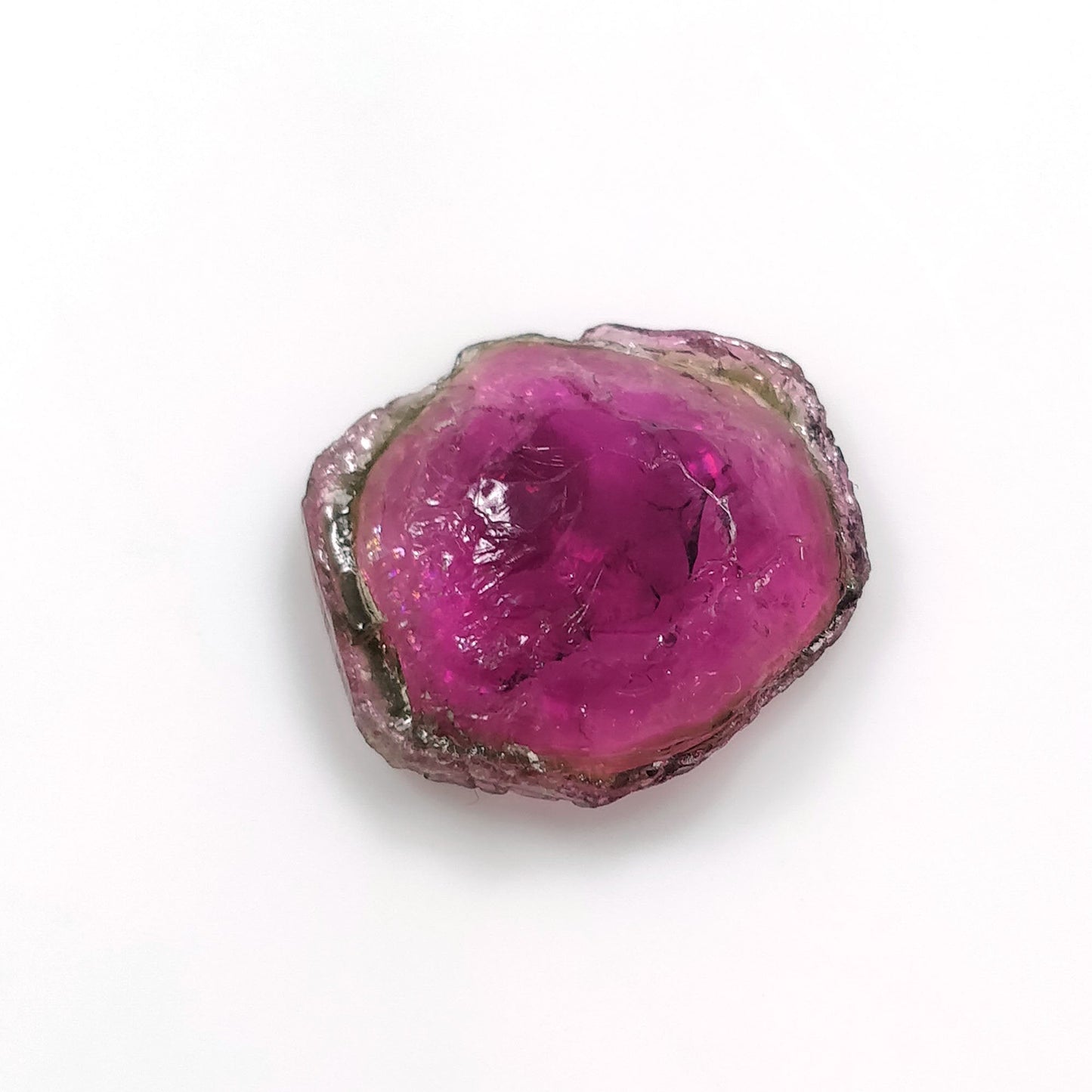 Watermelon TOURMALINE Gemstone RAW Specimen : 6.00cts Natural Untreated Tourmaline Gemstone Uneven Shape Raw Rough Specimen 17*15mm