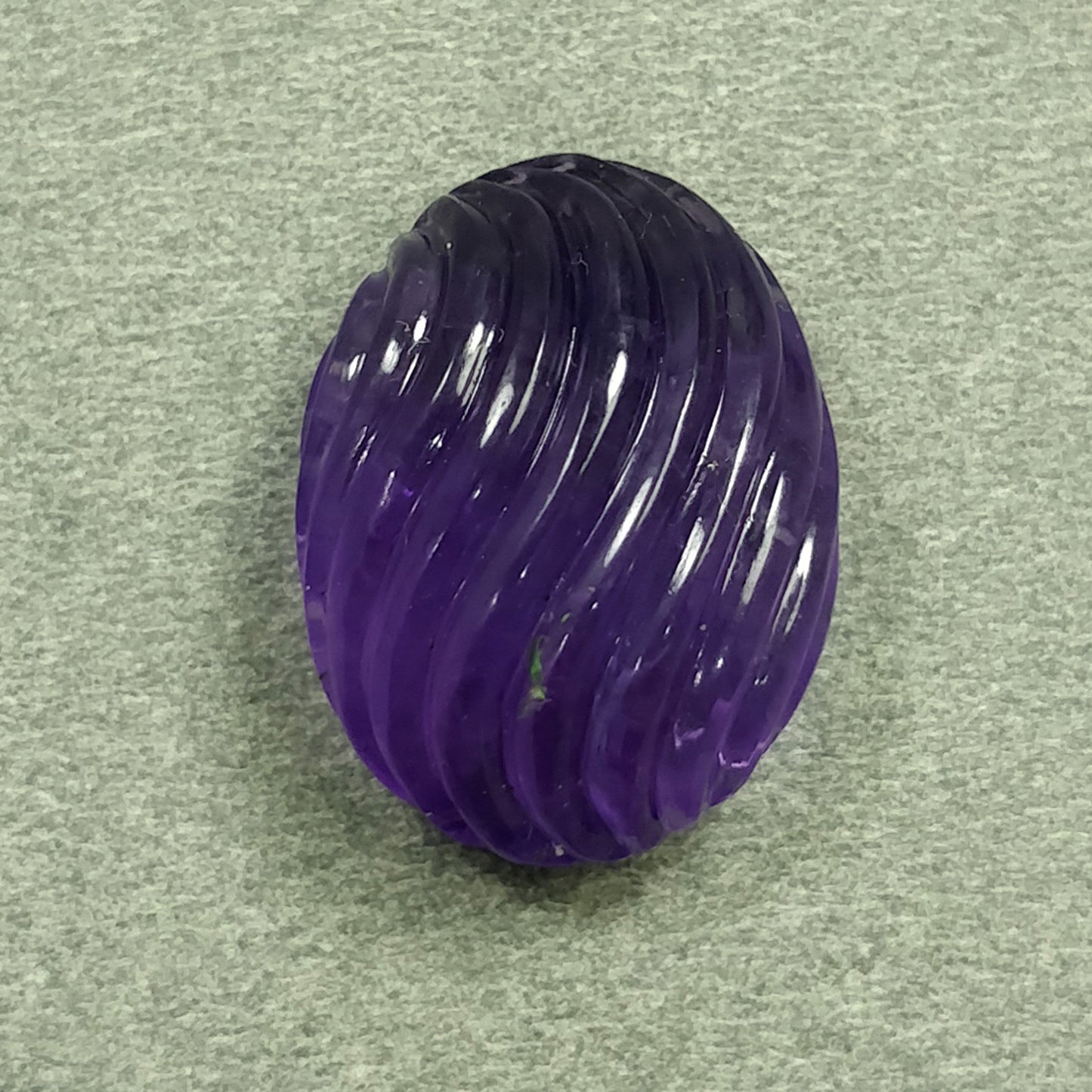 Purple AMETHYST Gemstone Carving : 22.55cts Natural Untreated Amethyst Hand Carved Both Side Oval Shape 21*16mm (With Video)