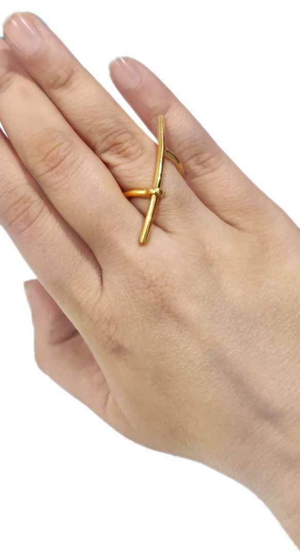 Sideways Cross Ring Sterling Gold Cross Ring Christian Rings For Women Catholic Ring Handmade Boho Style