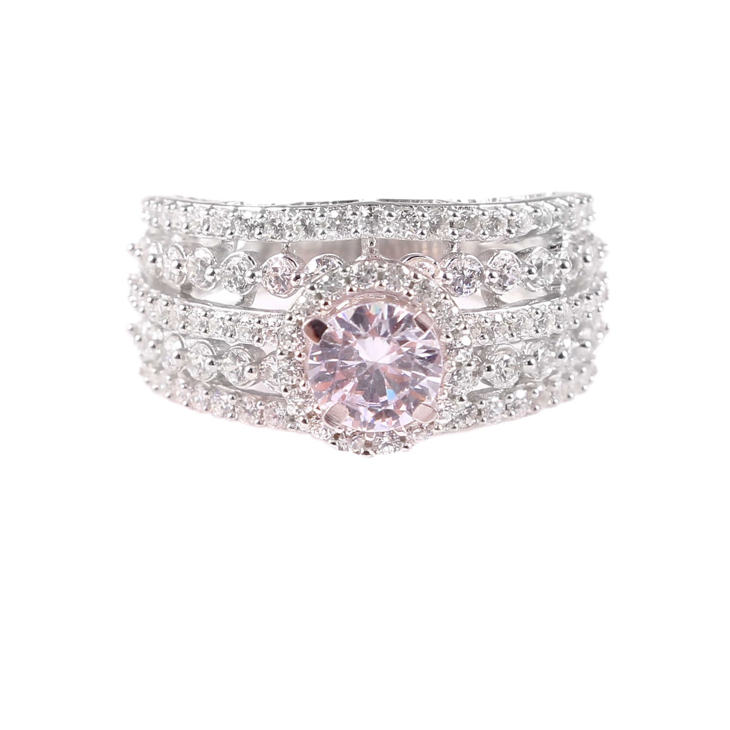 925 Sterling Silver White Zirconia Diamond Cut Silver Rhodium Plating Engagement Ring Wedding Ring Statement Ring Handmade Ring