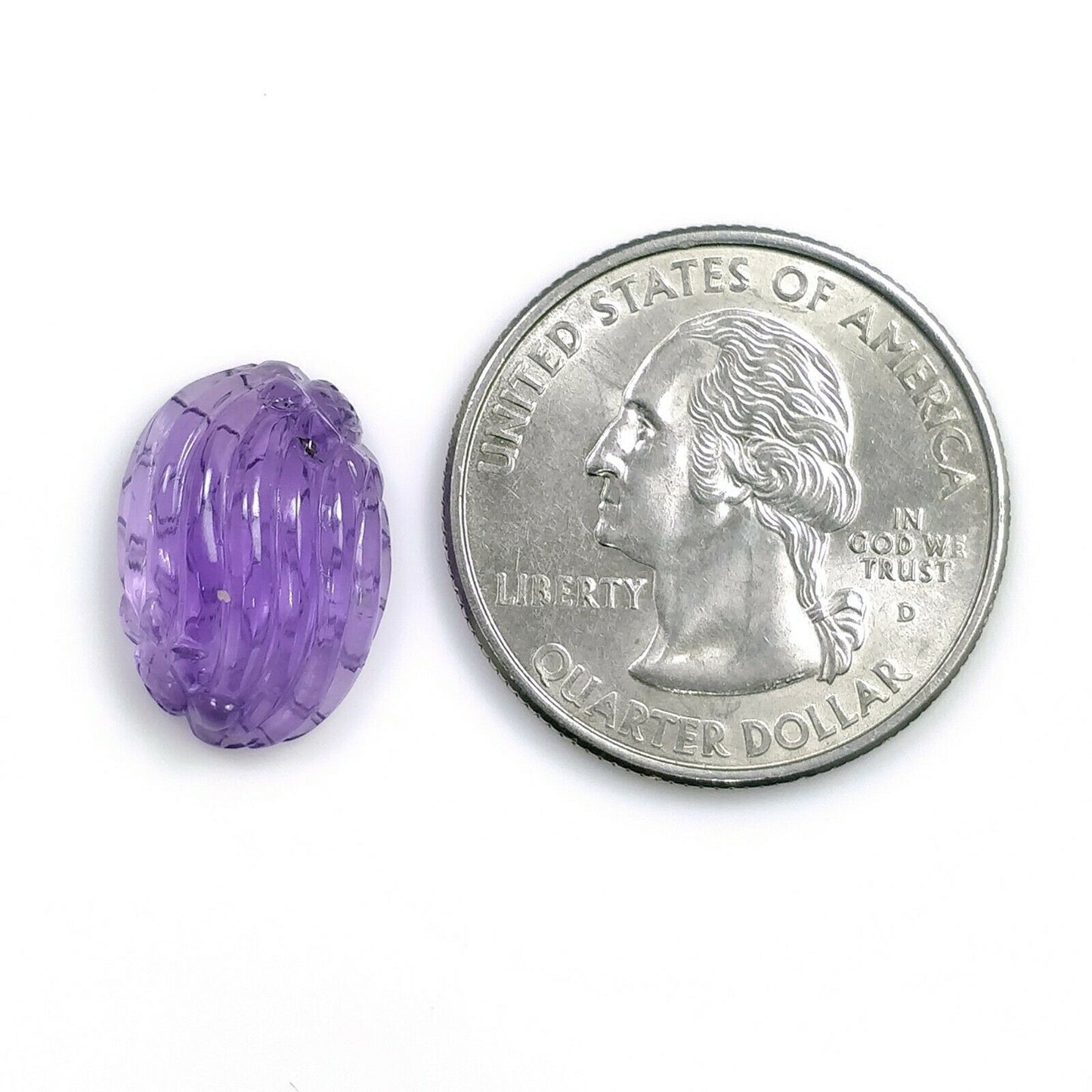 8.40cts Natural Untreated PURPLE AMETHYST Gemstone Oval Shape Both Side Hand Carved 17*12mm (With Video)