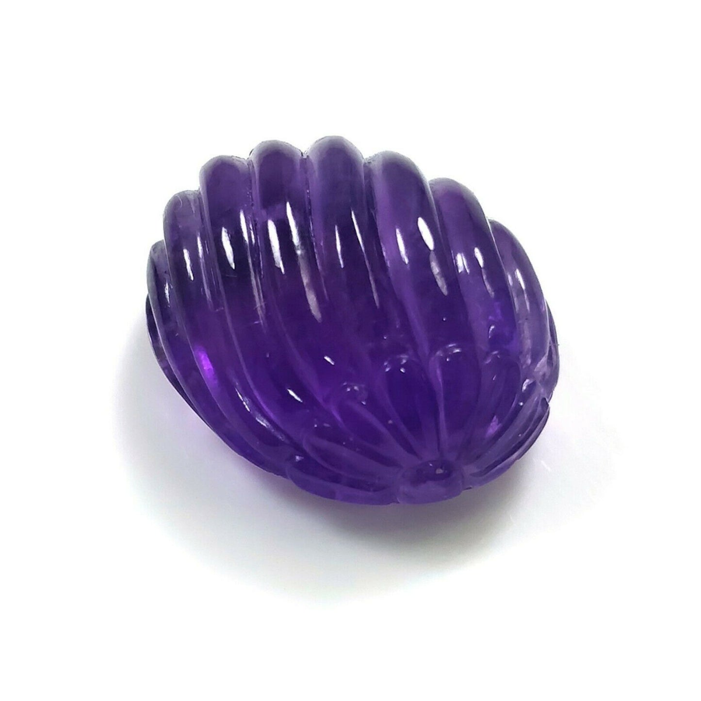 Purple AMETHYST Gemstone Carving : 27.30cts Natural Untreated Amethyst Hand Carved Oval Shape 21*17mm (With Video)