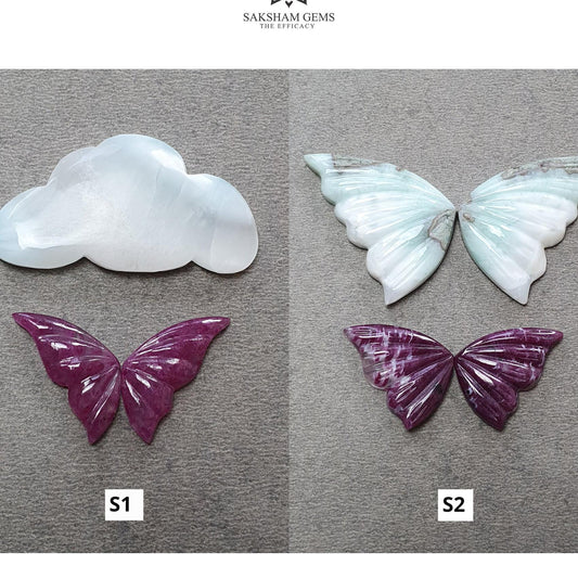 Ruby & Larimar Gemstone Carving