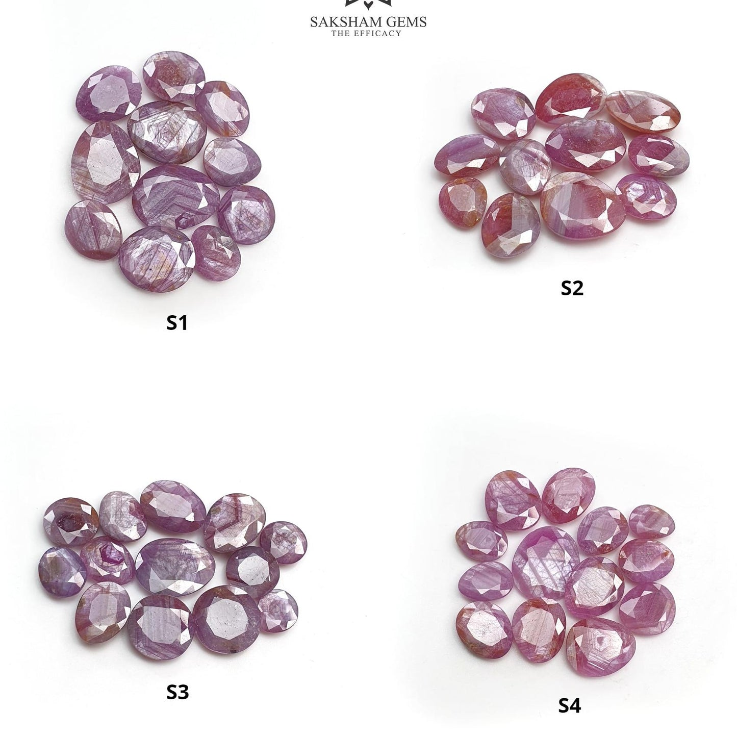 Raspberry Pink Sheen Sapphire Gemstone Normal Cut : Natural Untreated Unheated Sapphire Uneven Egg Shape Faceted Set