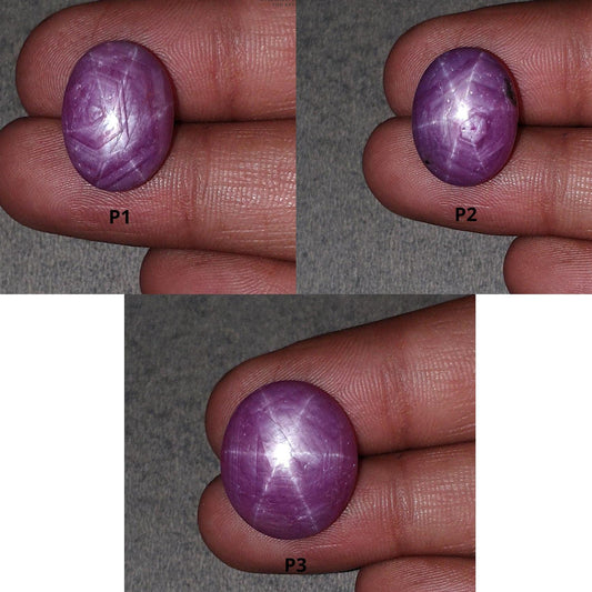 Star Ruby Gemstone Cabochon : 18cts - 27cts Natural Untreated Unheated 6Ray Star Ruby Oval Shape