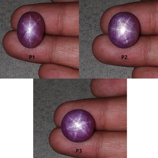 Star Ruby Gemstone Cabochon : 28cts - 33cts Natural Untreated Unheated 6Ray Star Ruby Oval Shape