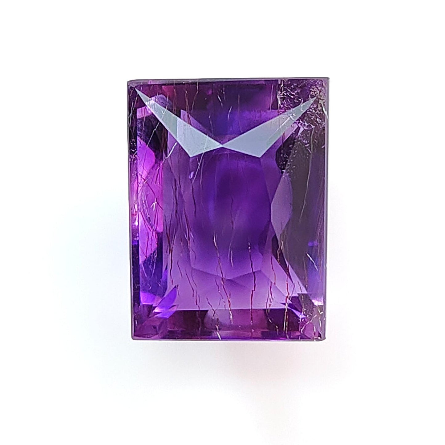 Rutile Amethyst Quartz Gemstone Faceted Cut: Natural Untreated Purple Amethyst Baguette Shape 1pc for Jewelry February Birthstone