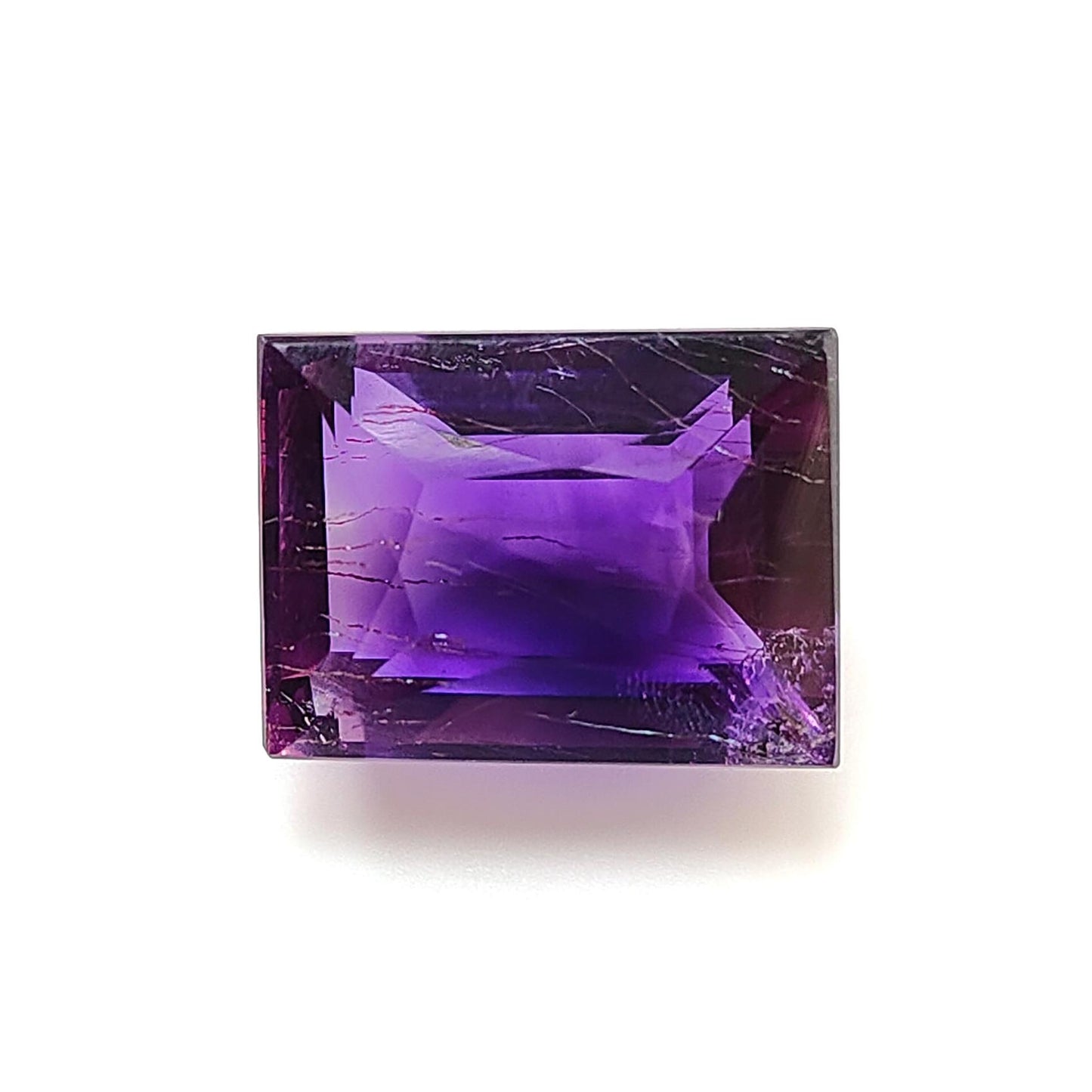 Rutile Amethyst Quartz Gemstone Faceted Cut: Natural Untreated Purple Amethyst Baguette Shape 1pc for Jewelry February Birthstone