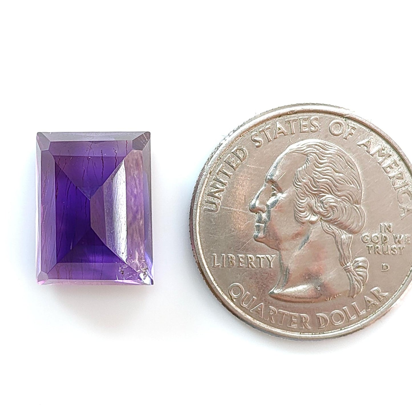 Rutile Amethyst Quartz Gemstone Faceted Cut: Natural Untreated Purple Amethyst Baguette Shape 1pc for Jewelry February Birthstone