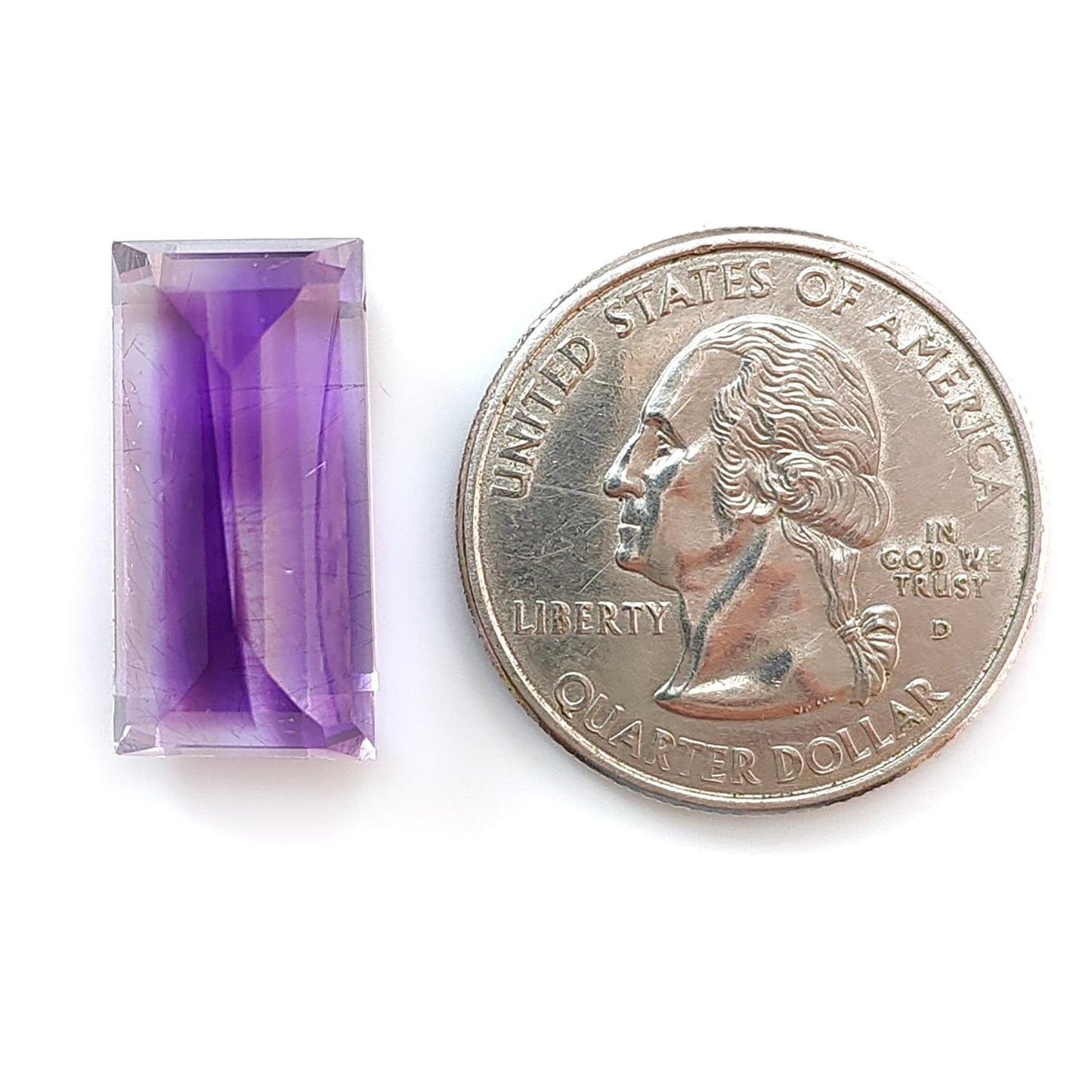 Rutile Amethyst Quartz Gemstone Faceted Cut: Natural Untreated Purple Amethyst Baguette Shape 1pc for Jewelry February Birthstone
