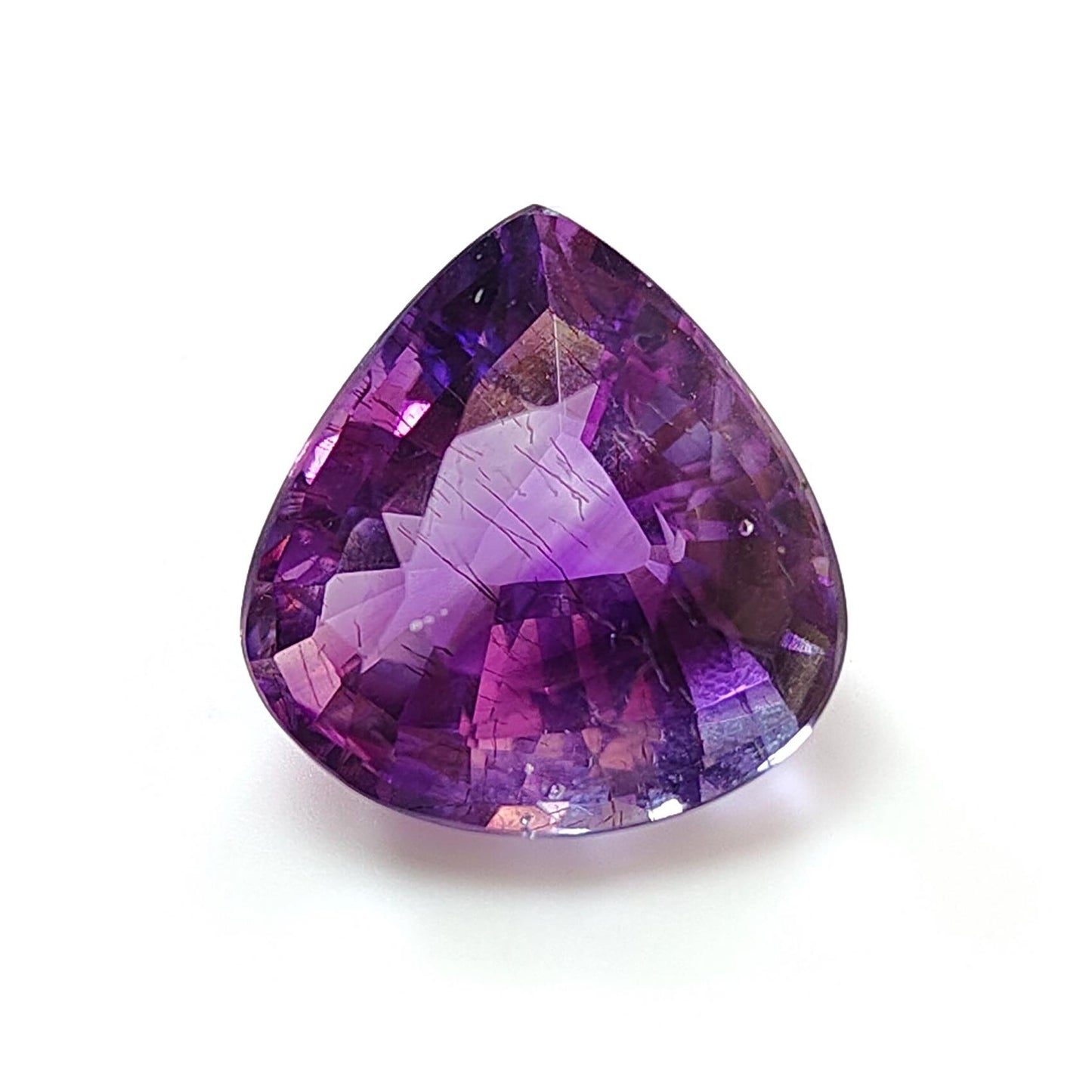 Rutile Amethyst Quartz Gemstone Faceted Cut: Natural Untreated Purple Amethyst Heart, Cushion Shape 1pc for Jewelry February Birthstone
