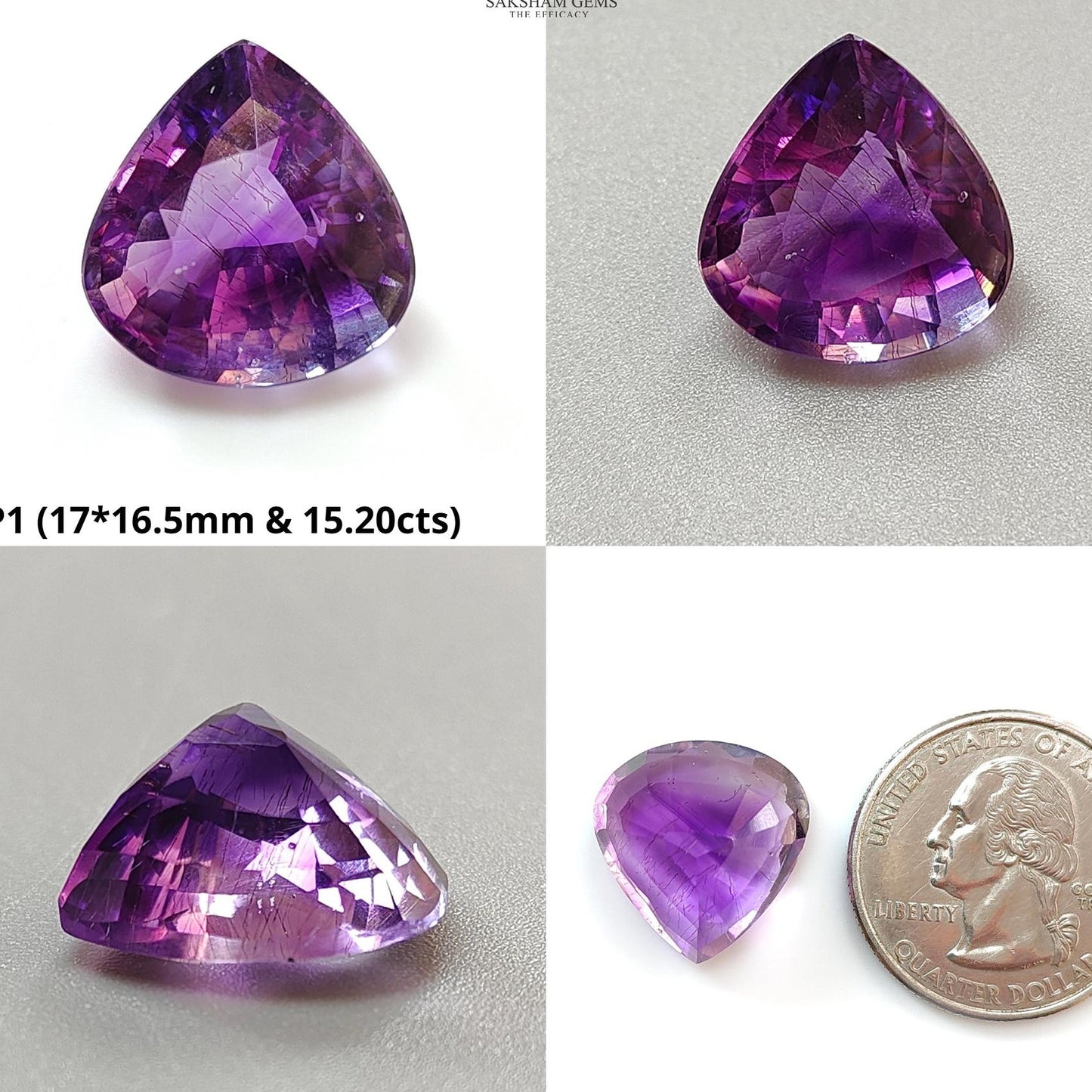 Rutile Amethyst Quartz Gemstone Faceted Cut: Natural Untreated Purple Amethyst Heart, Cushion Shape 1pc for Jewelry February Birthstone