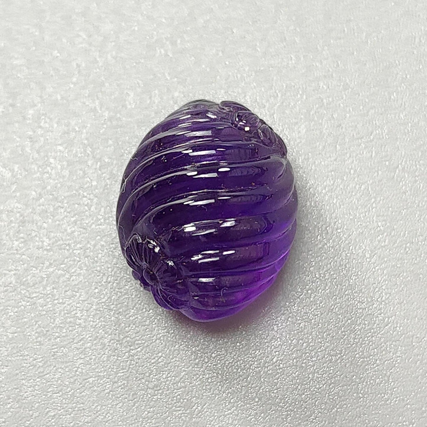Purple Amethyst Quartz Gemstone Carving: Natural Untreated Unheated Amethyst Hand Carved Oval Shape 1pc for Jewelry February Birthstone
