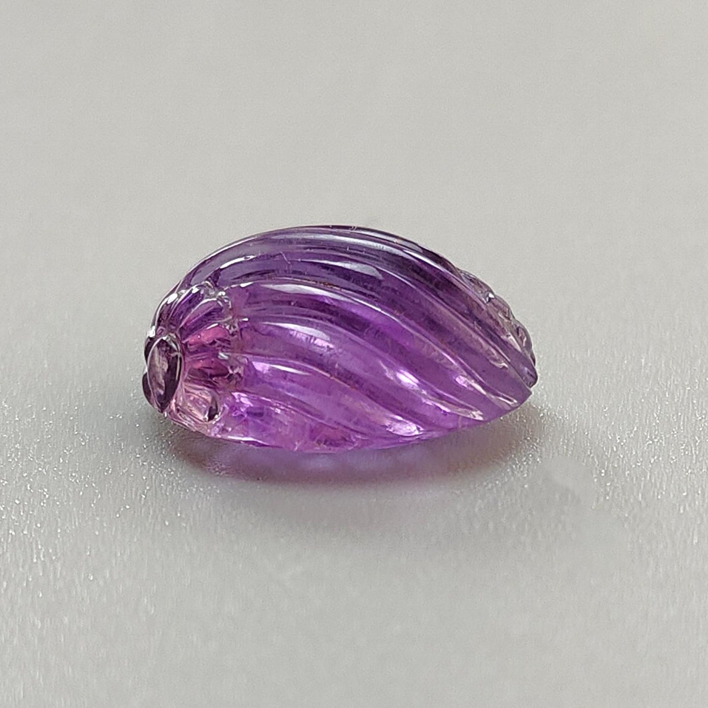 Purple Amethyst Quartz Gemstone Carving: Natural Untreated Unheated Amethyst Hand Carved Oval Shape 1pc for Jewelry February Birthstone