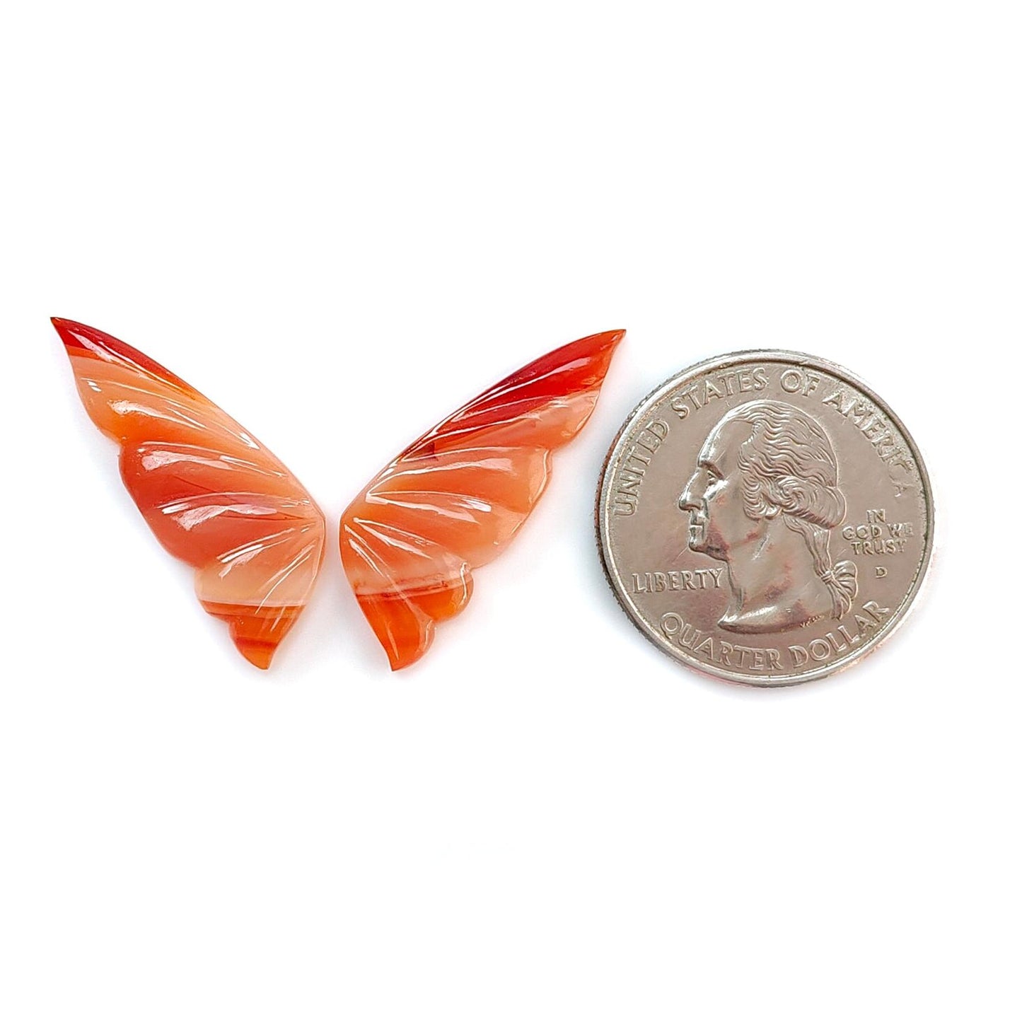 Peach Moonstone, Bi-Color Agate & Pink Opal Gemstone Carving: Natural Untreated Multi Color Gemstone Hand Carved Butterfly Pair for Jewelry