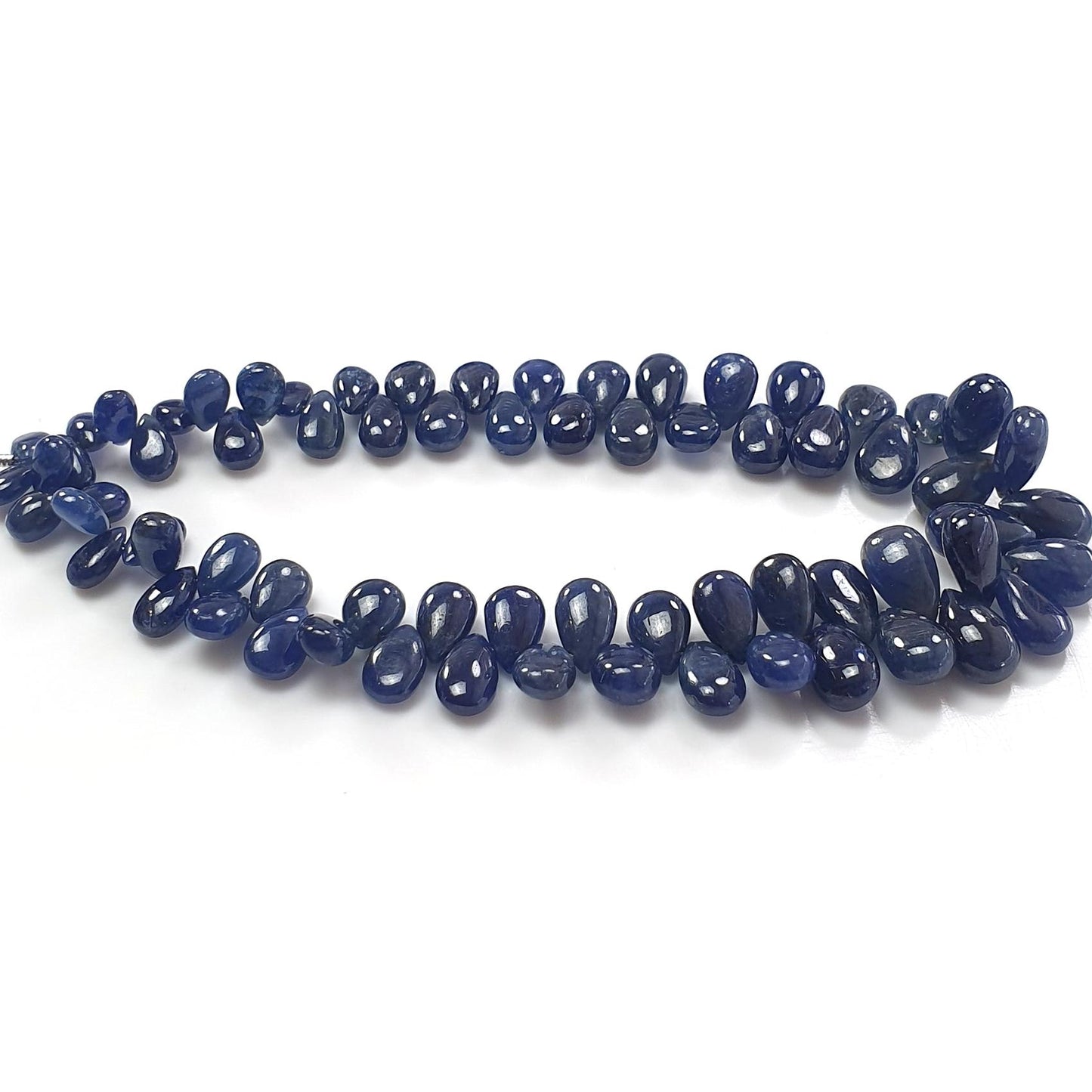Blue Sapphire Smooth Loose Beads: 100.00cts (Approx) Natural Untreated Sapphire Plain Pear Briolette Beads 6*4mm-9*6mm September Birthstone